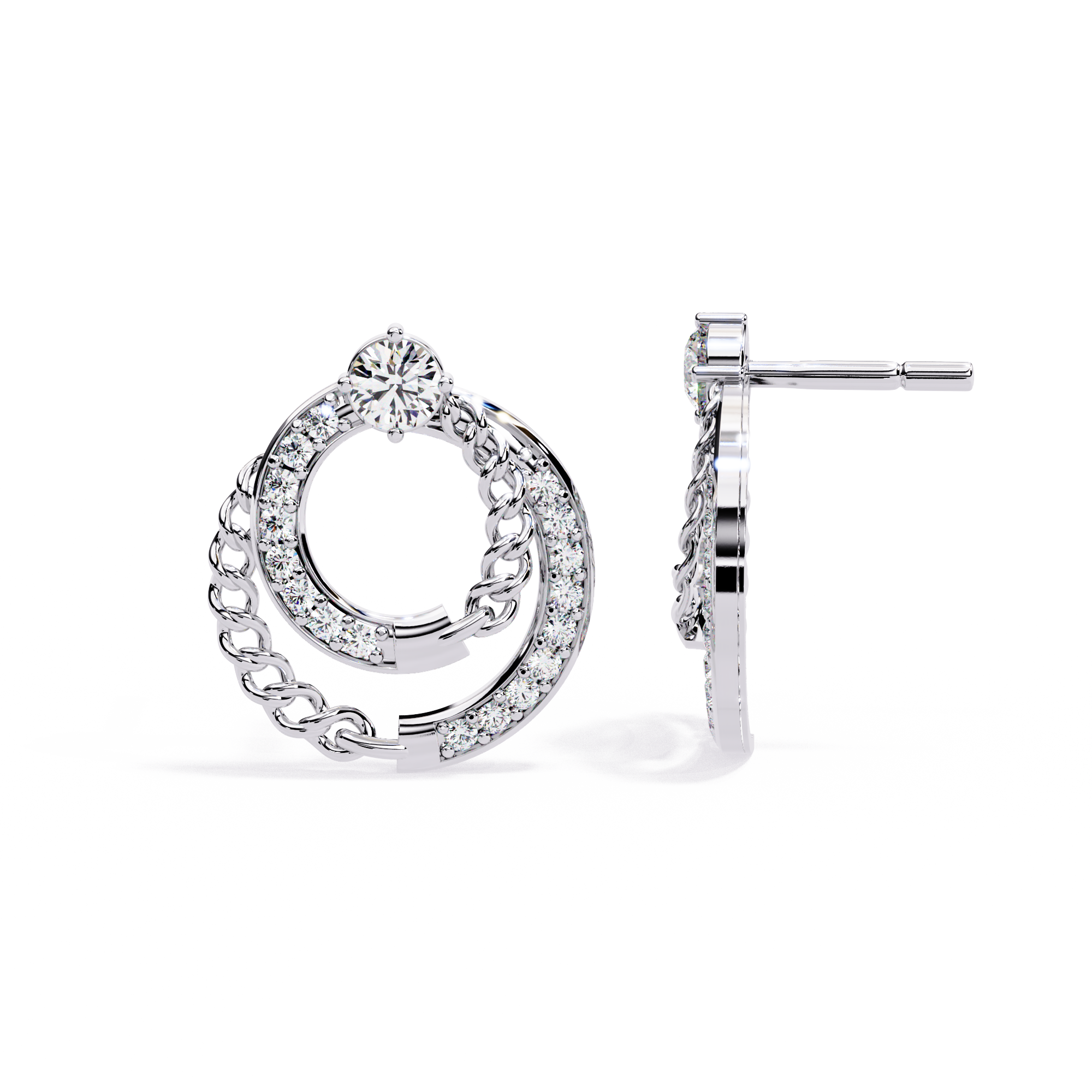 0.46ct Celestial Link Lab Grown Diamond Earrings EF VS