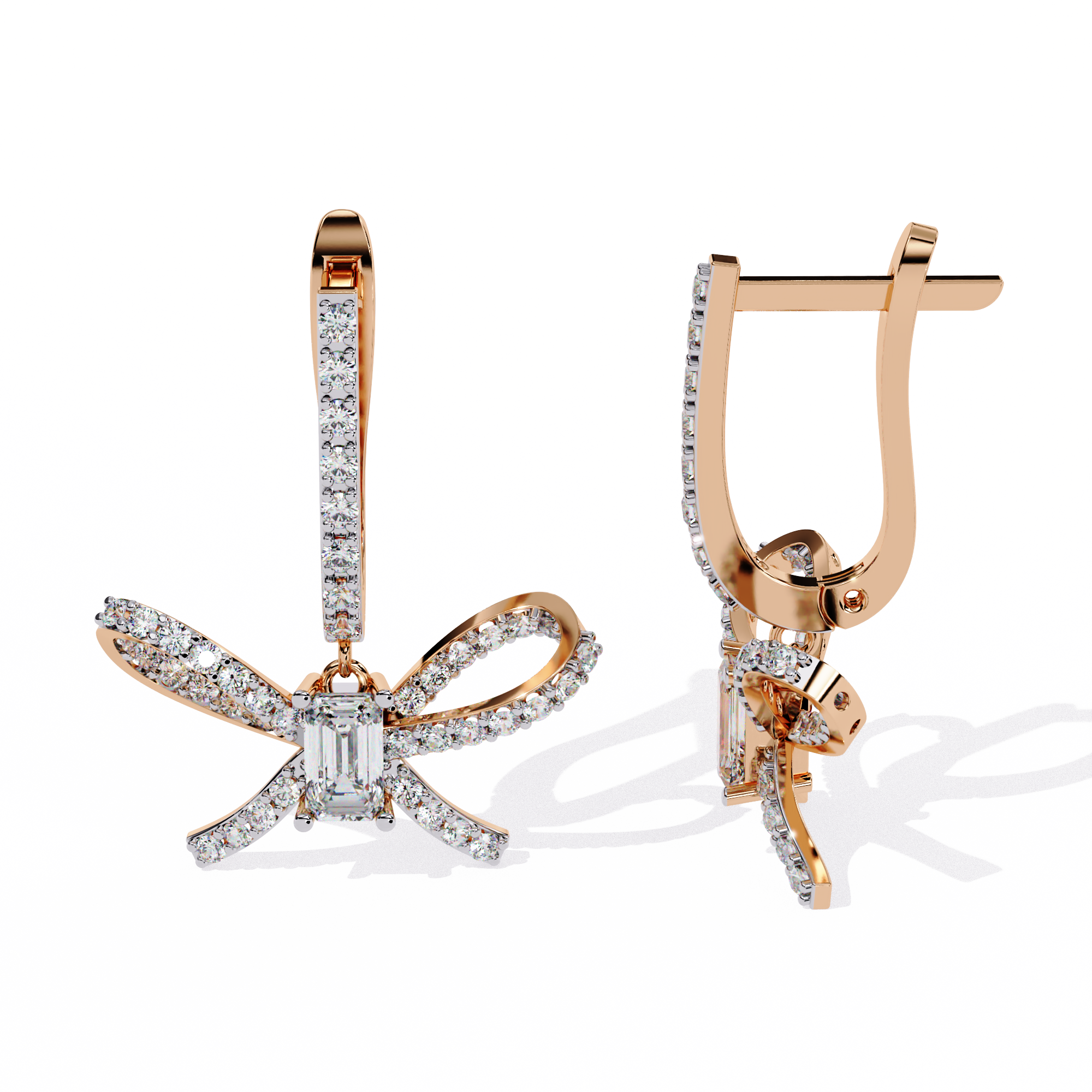 1.19ct Lustrous Ribbon Drops Lab Diamond Earrings