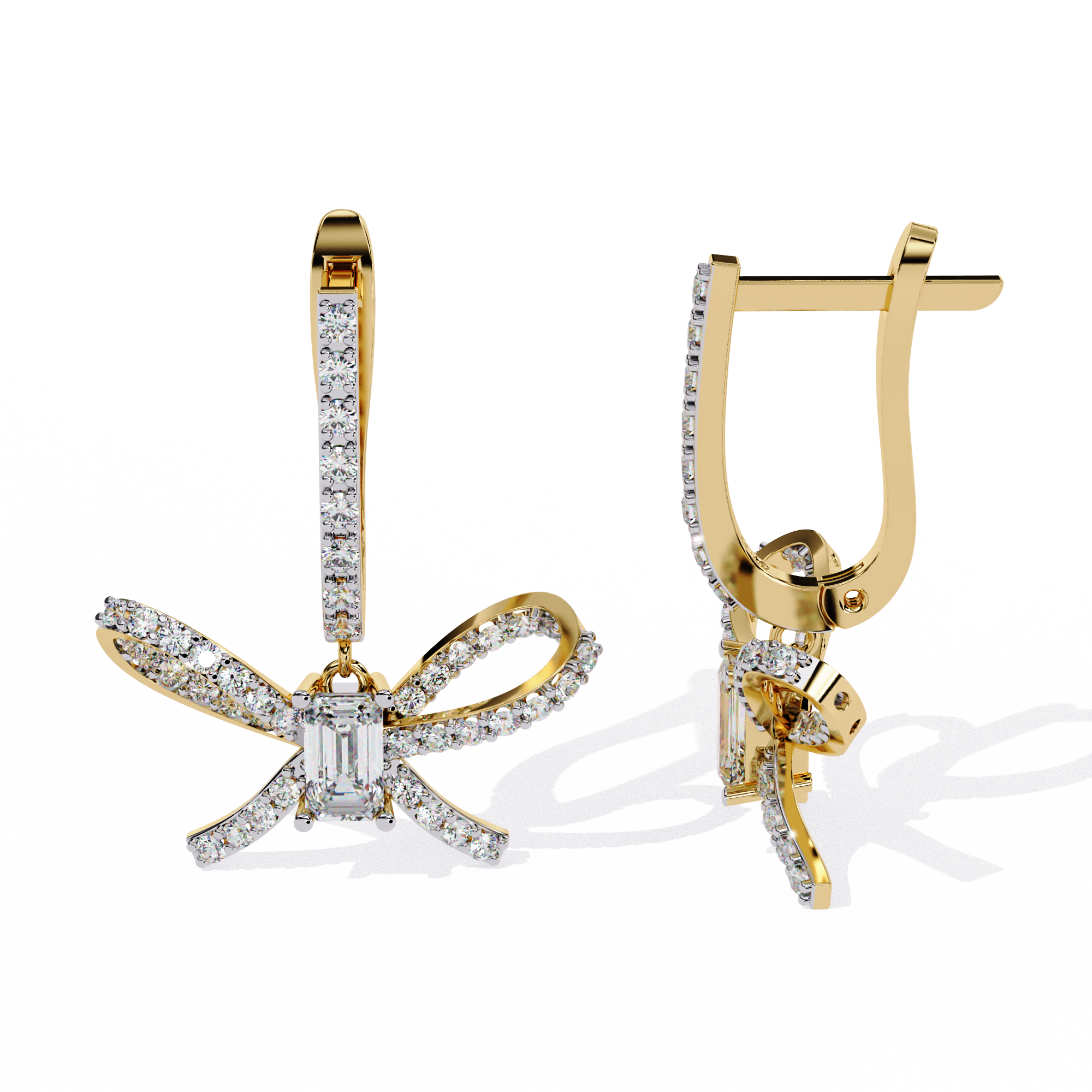 1.19ct Lustrous Ribbon Drops Lab Diamond Earrings