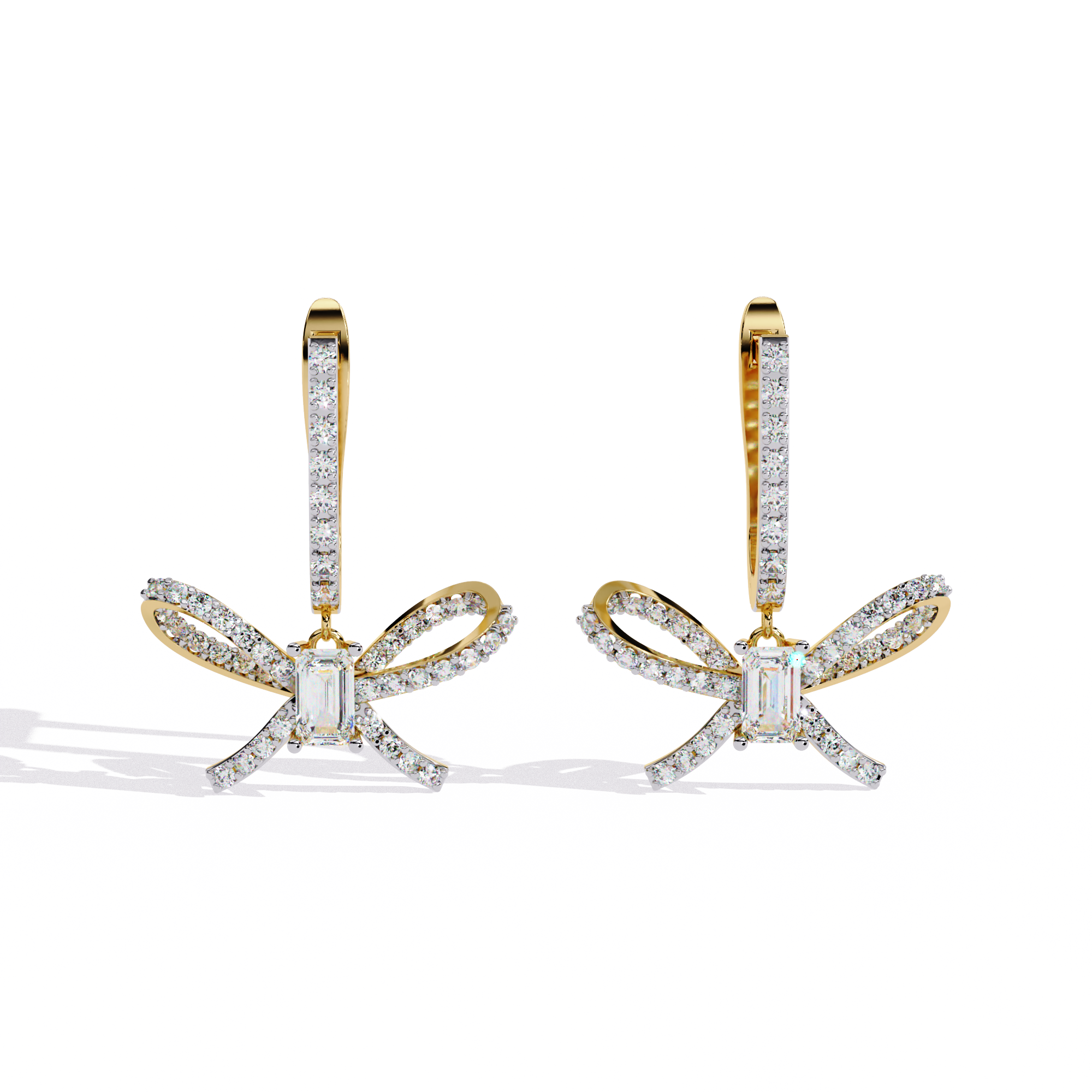 1.19ct Lustrous Ribbon Drops Lab Diamond Earrings – EF Color VS Clarity