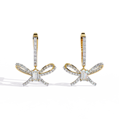 1.19ct Lustrous Ribbon Drops Lab Diamond Earrings
