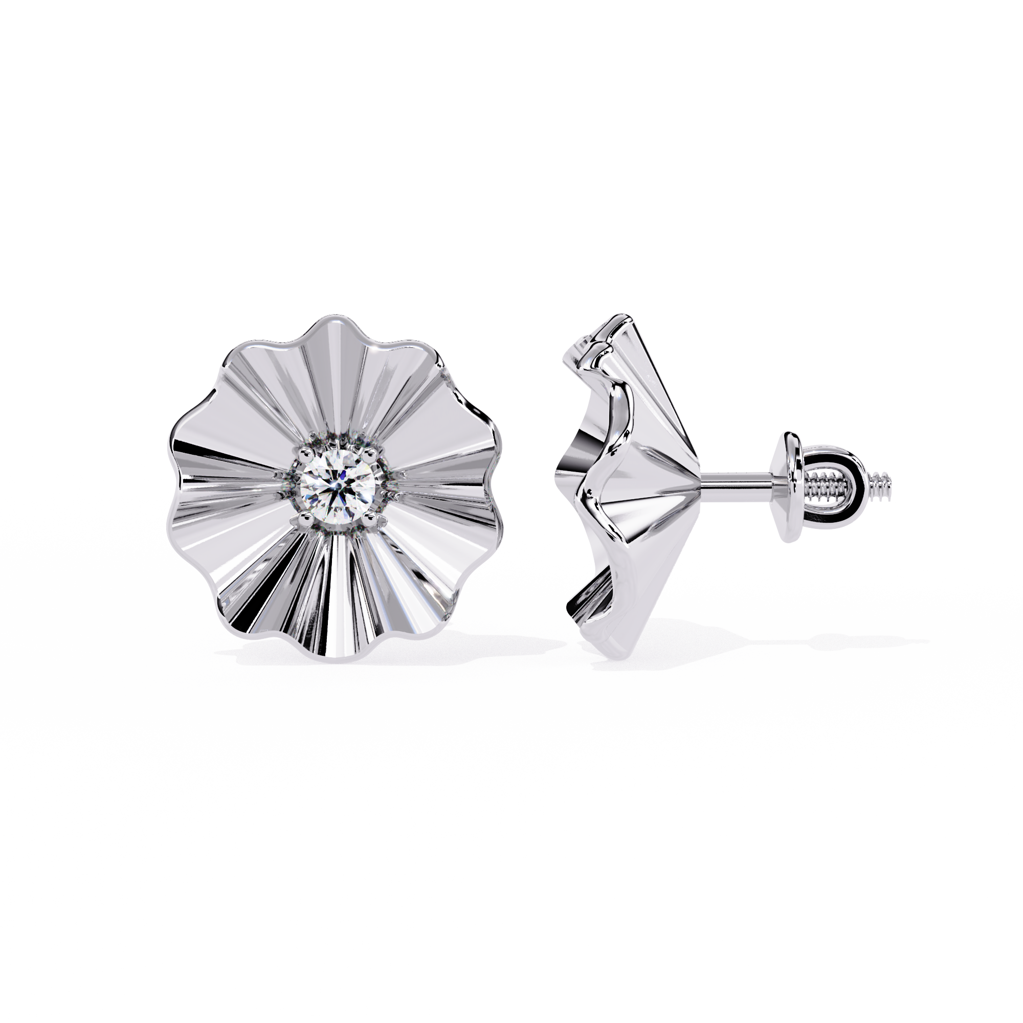 0.06ct Lab-Grown Diamond Golden Bloom Earrings