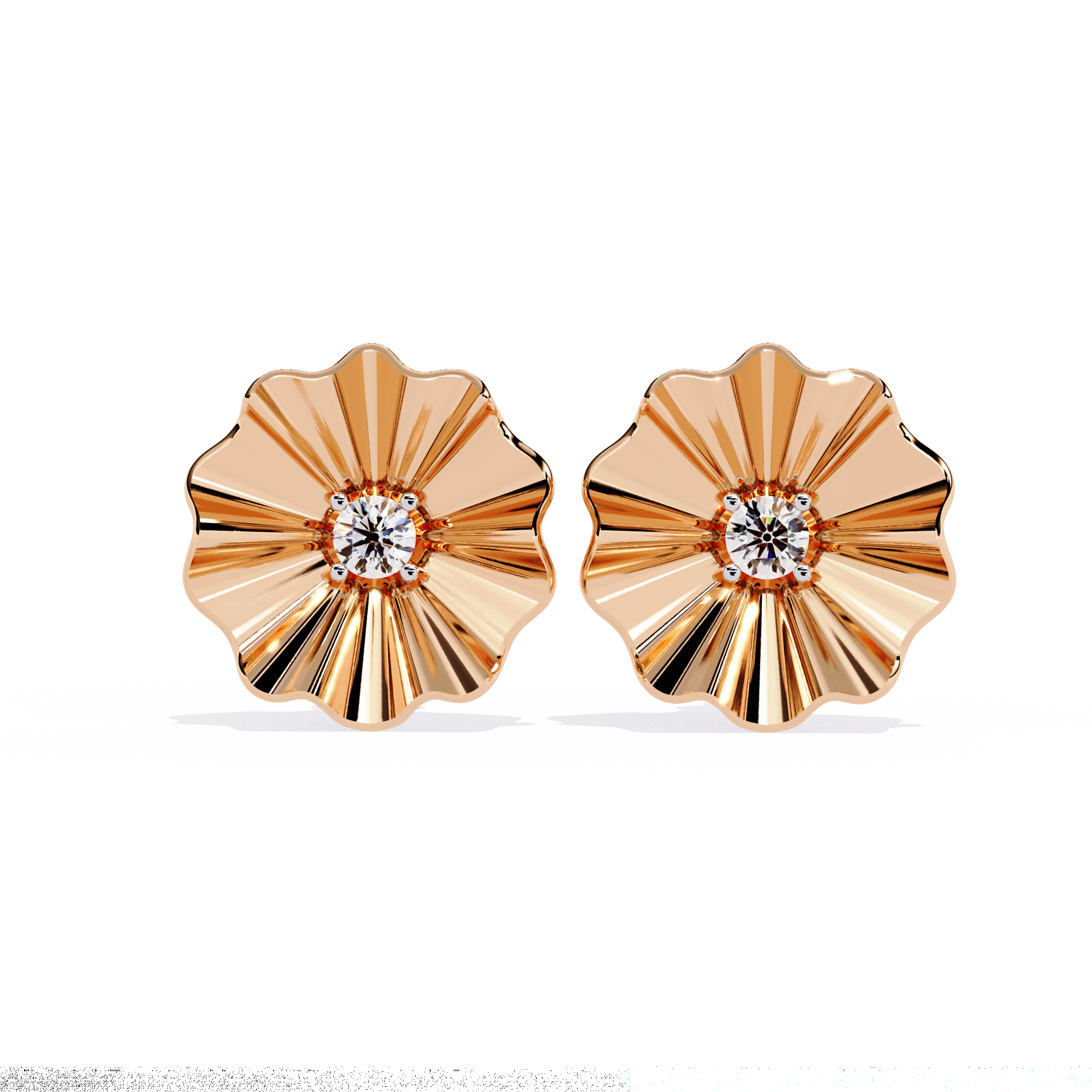 0.06ct Lab-Grown Diamond Golden Bloom Earrings