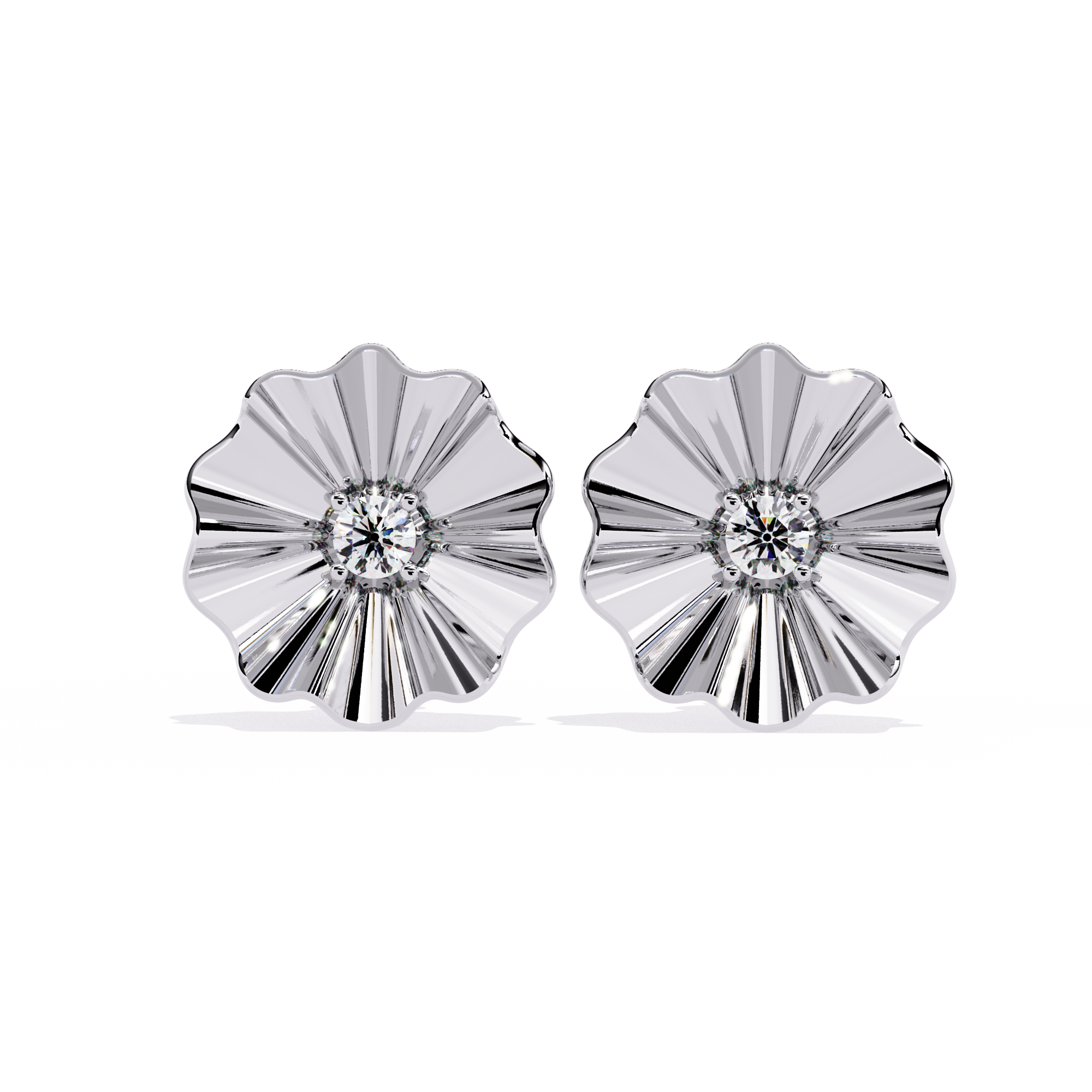 0.06ct Lab-Grown Diamond Golden Bloom Earrings