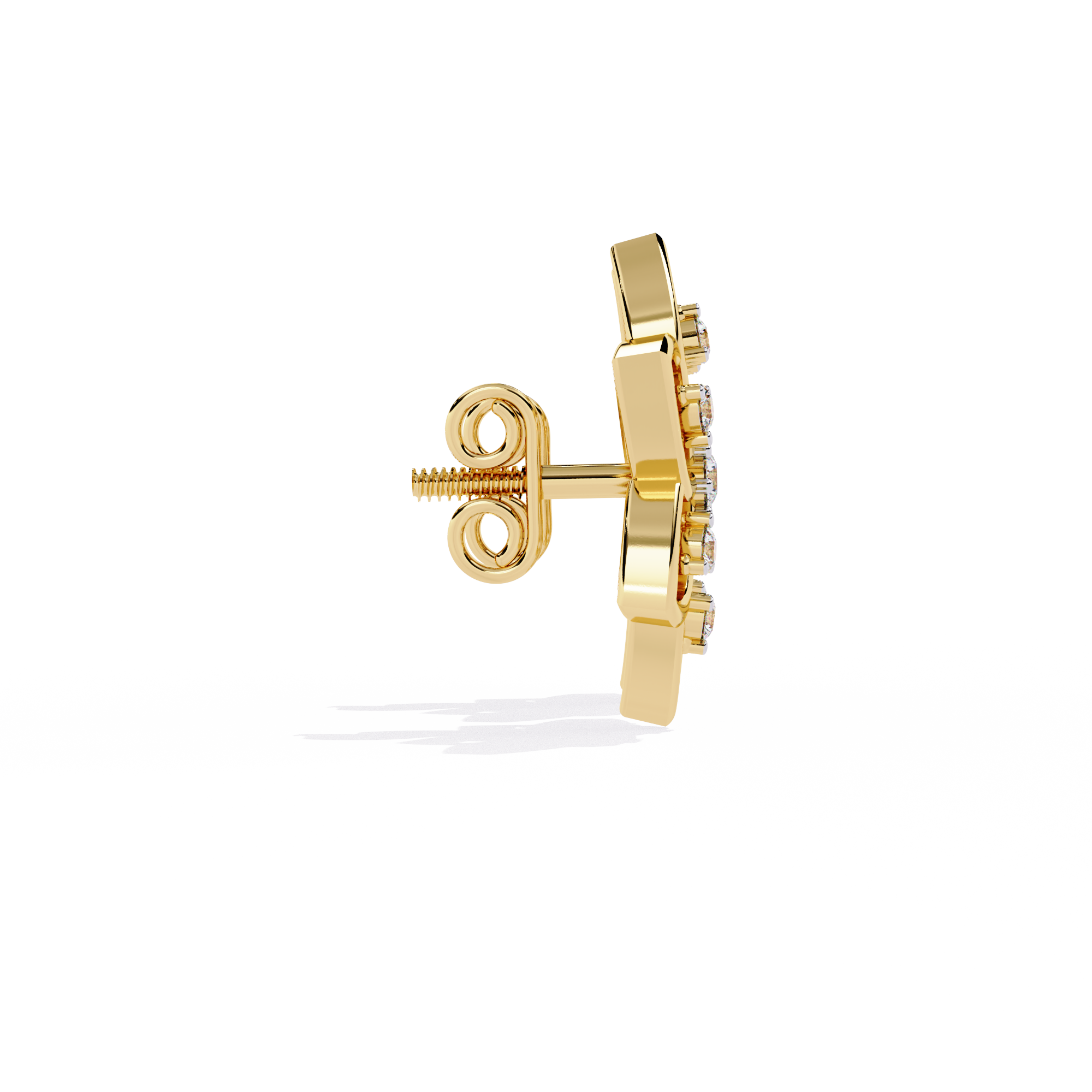 Solitairekart 0.1ct Yellow Gold Diamond Earrings