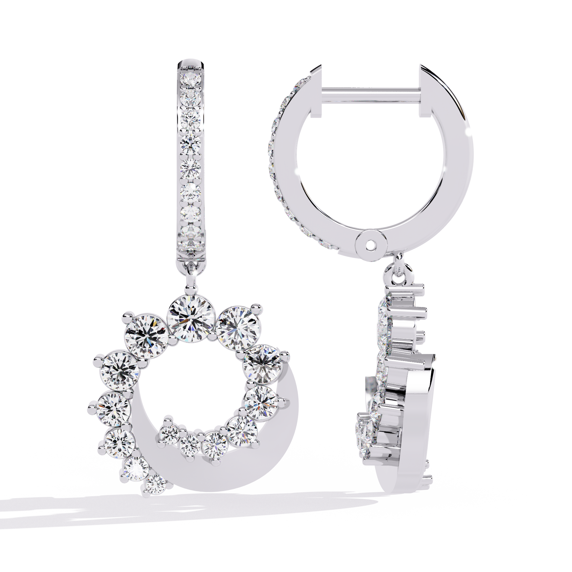 1ct Natural Diamond Earrings - Solitairekart