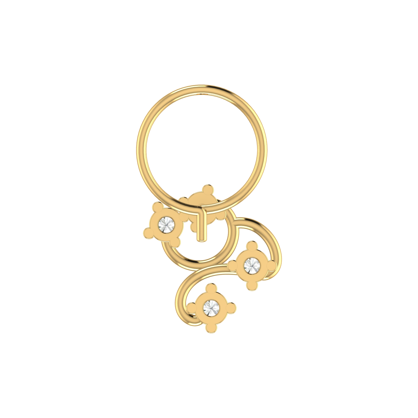 0.12 Carat Natural Diamond Nose Pin - HI Color, VS-SI Clarity.