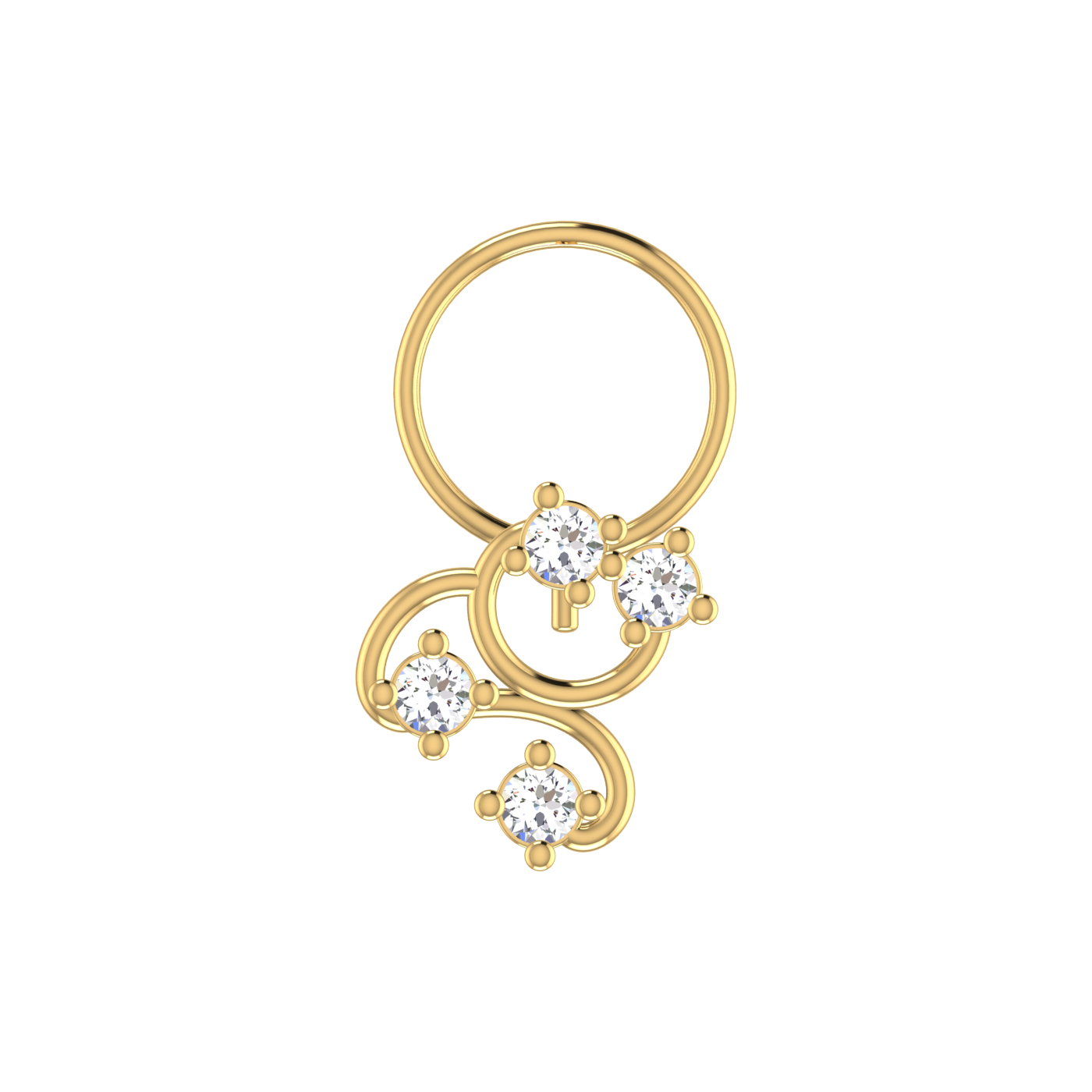 0.12 Carat Natural Diamond Nose Pin - HI Color, VS-SI Clarity.