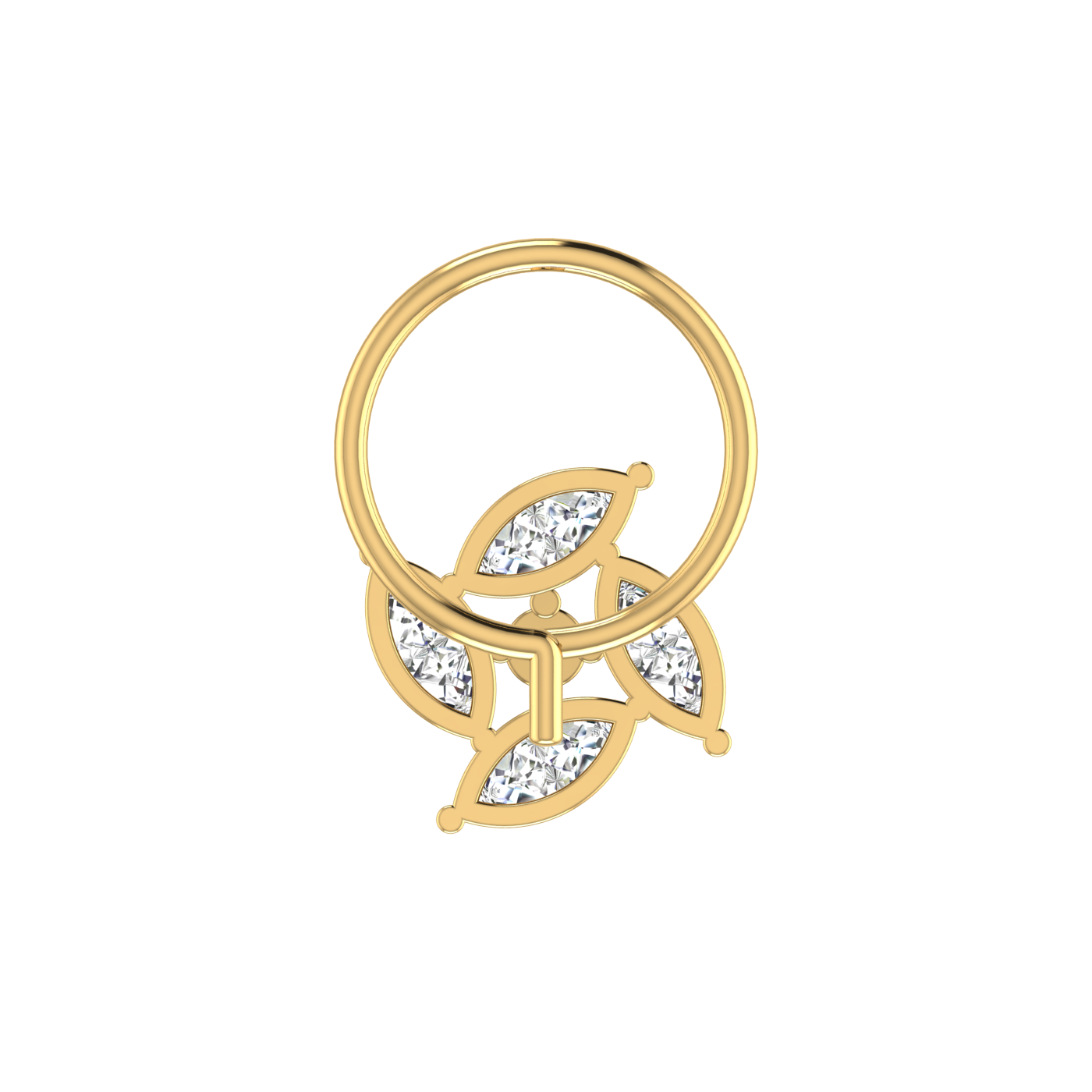 0.23 Carat Natural Diamond Nose Pin - HI Color, VS-SI Clarity.