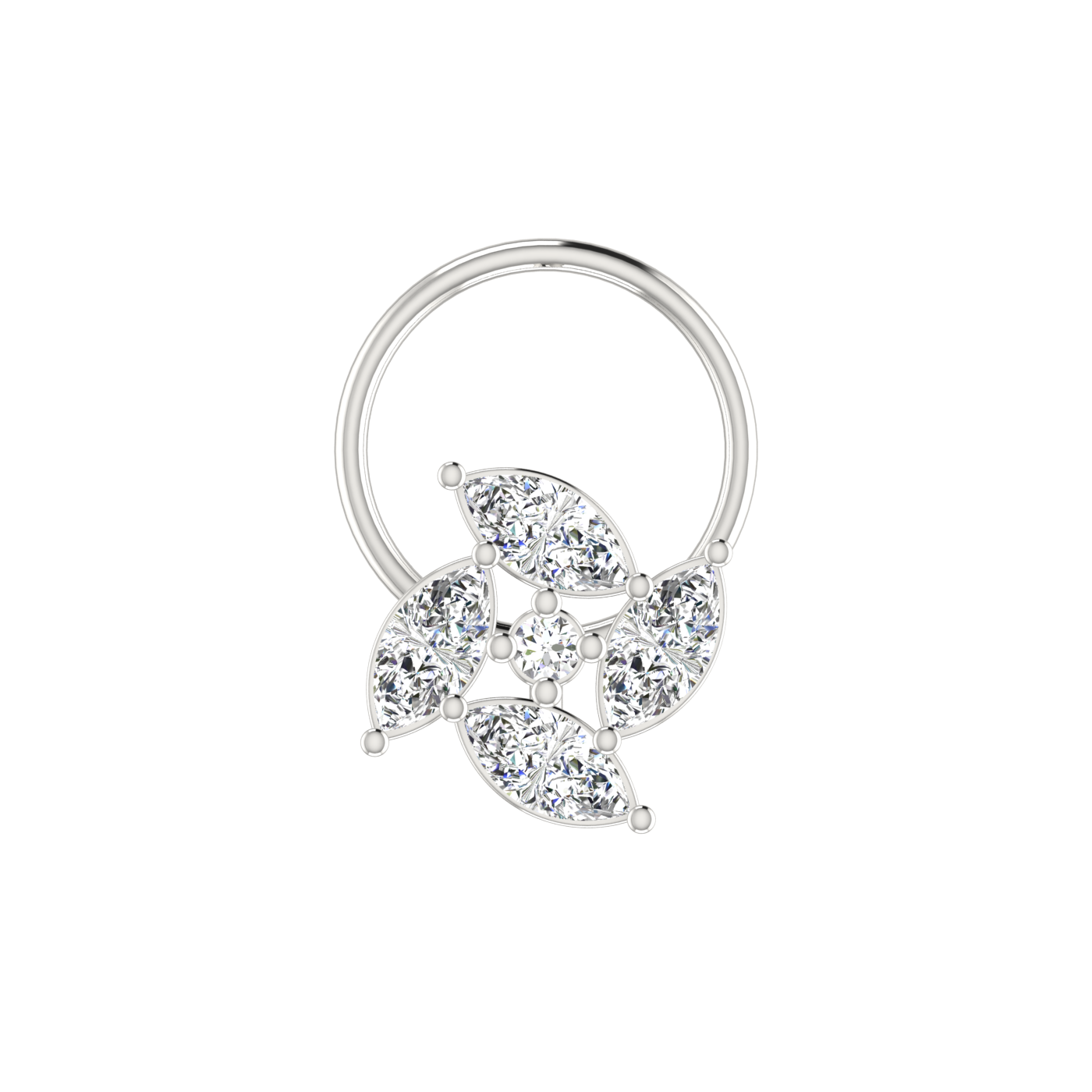 0.23 Carat Natural Diamond Nose Pin - HI Color, VS-SI Clarity.