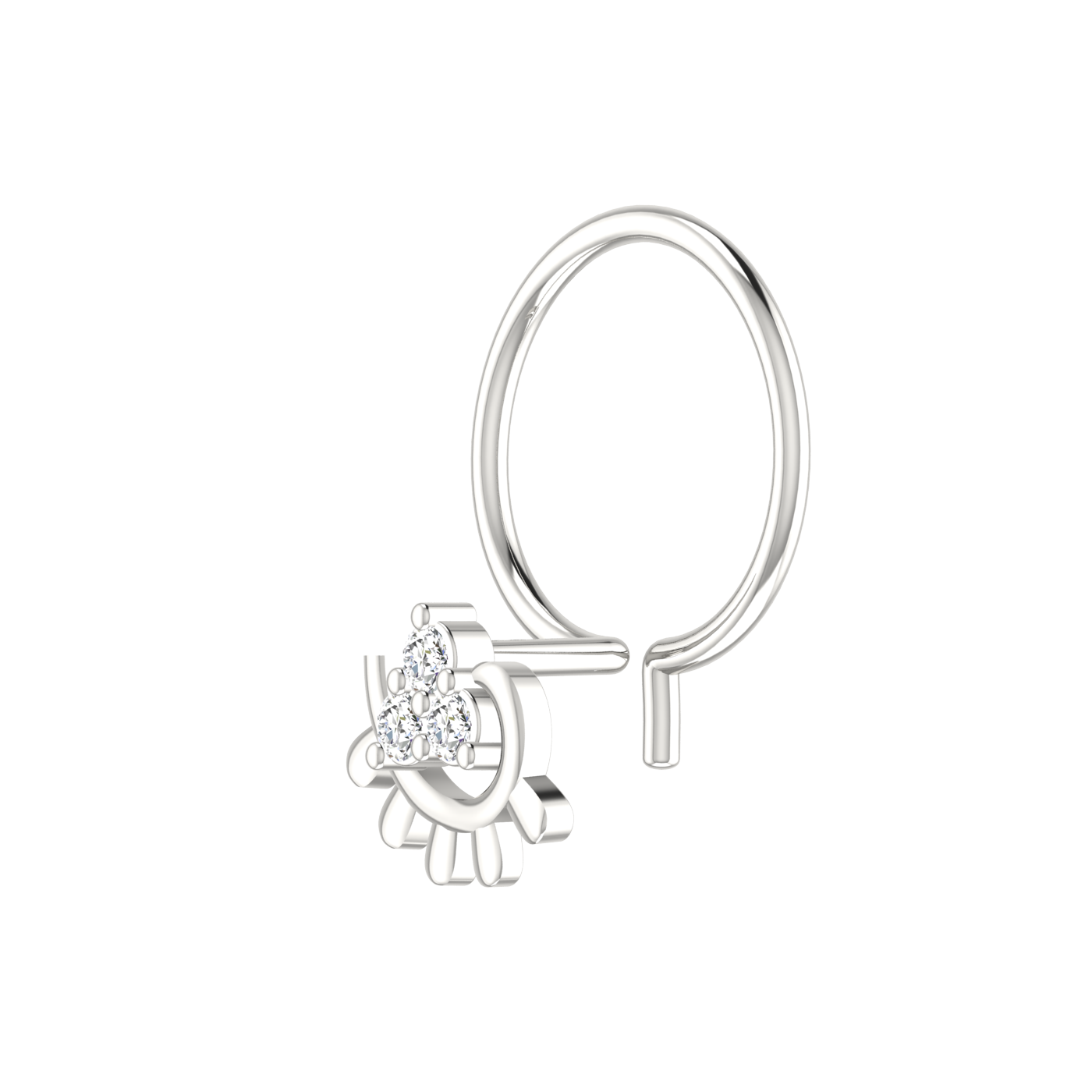 0.02 Carat Natural Diamond Nose Pin - HI Color, VS-SI Clarity.