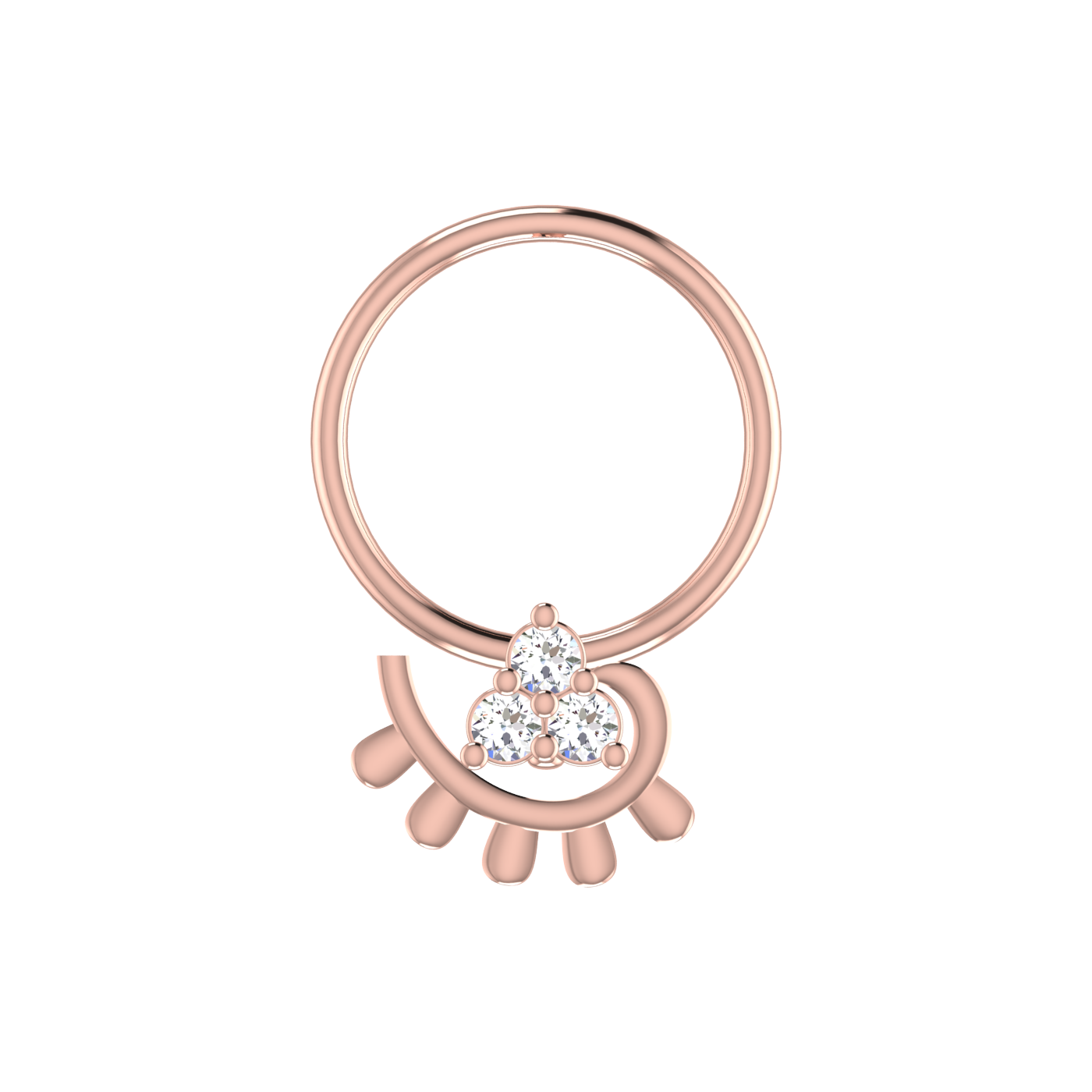 0.02 Carat Natural Diamond Nose Pin - HI Color, VS-SI Clarity.