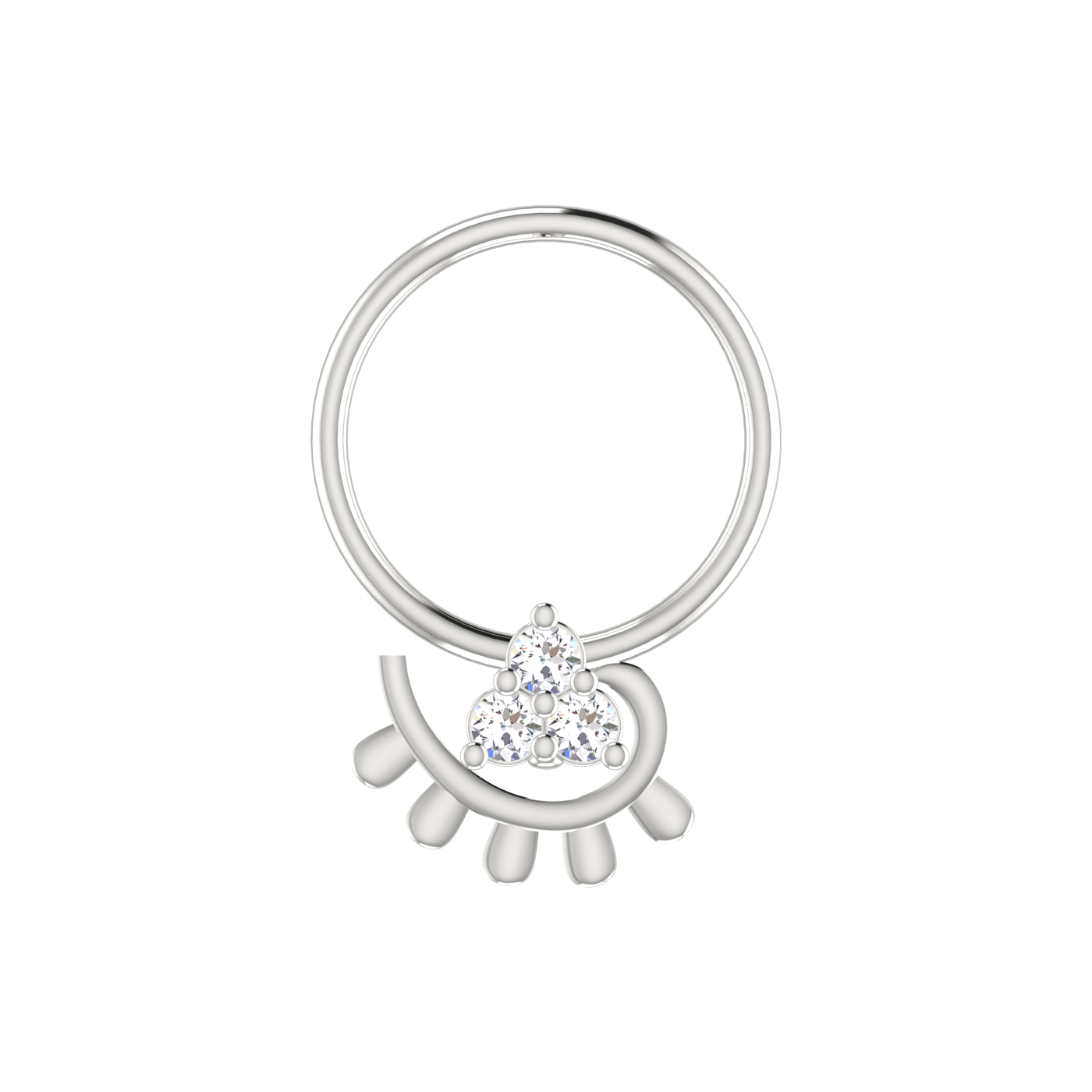 0.02 Carat Natural Diamond Nose Pin - HI Color, VS-SI Clarity.