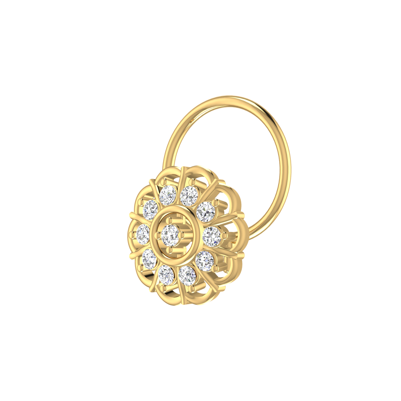 Floral Cluster Style Flower — 0.07 Carat Lab Grown Diamond Nose Pin