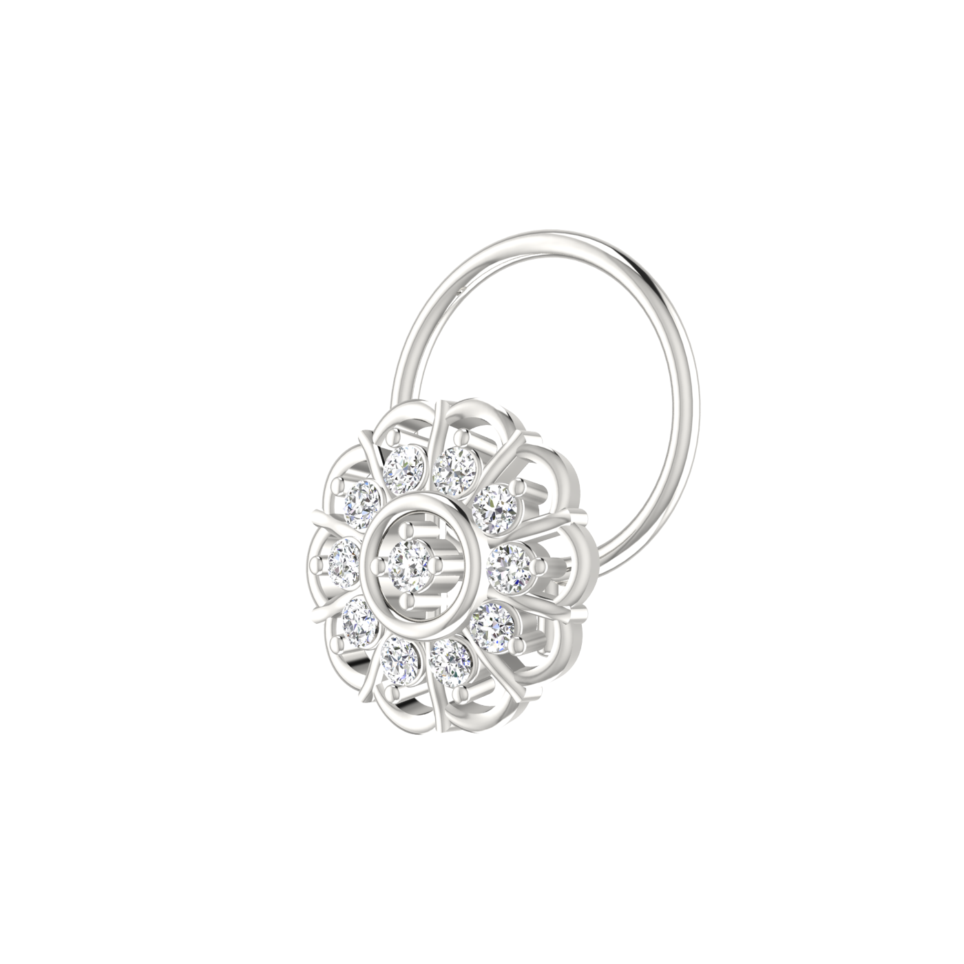 Floral Cluster Style Flower — 0.07 Carat Lab Grown Diamond Nose Pin