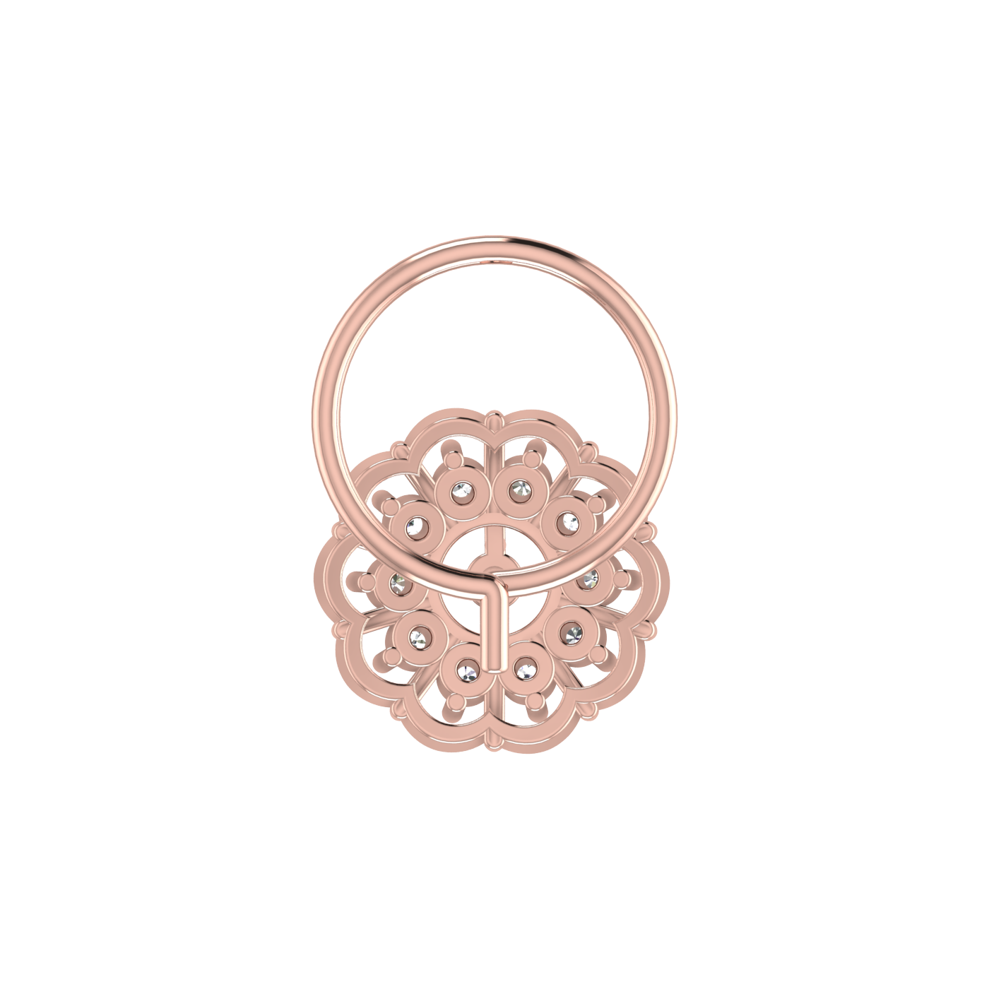 Floral Cluster Style Flower — 0.07 Carat Lab Grown Diamond Nose Pin