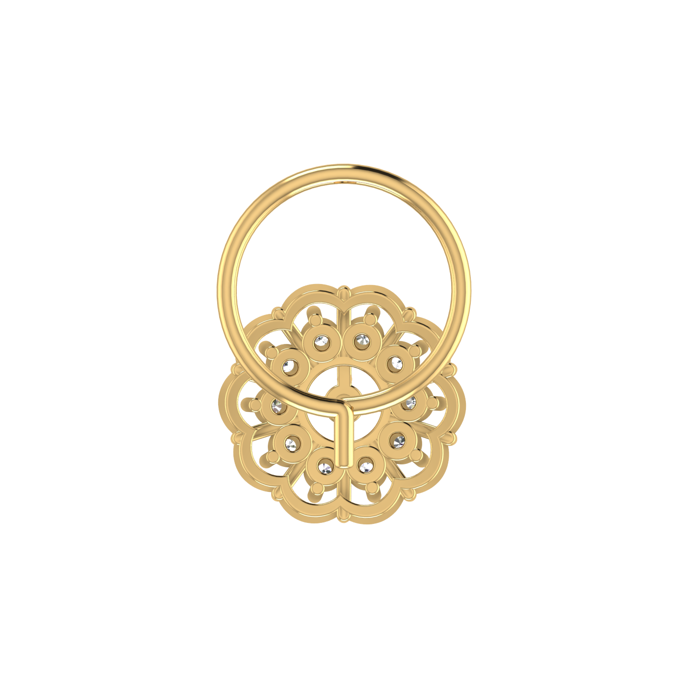 Floral Cluster Style Flower — 0.07 Carat Lab Grown Diamond Nose Pin