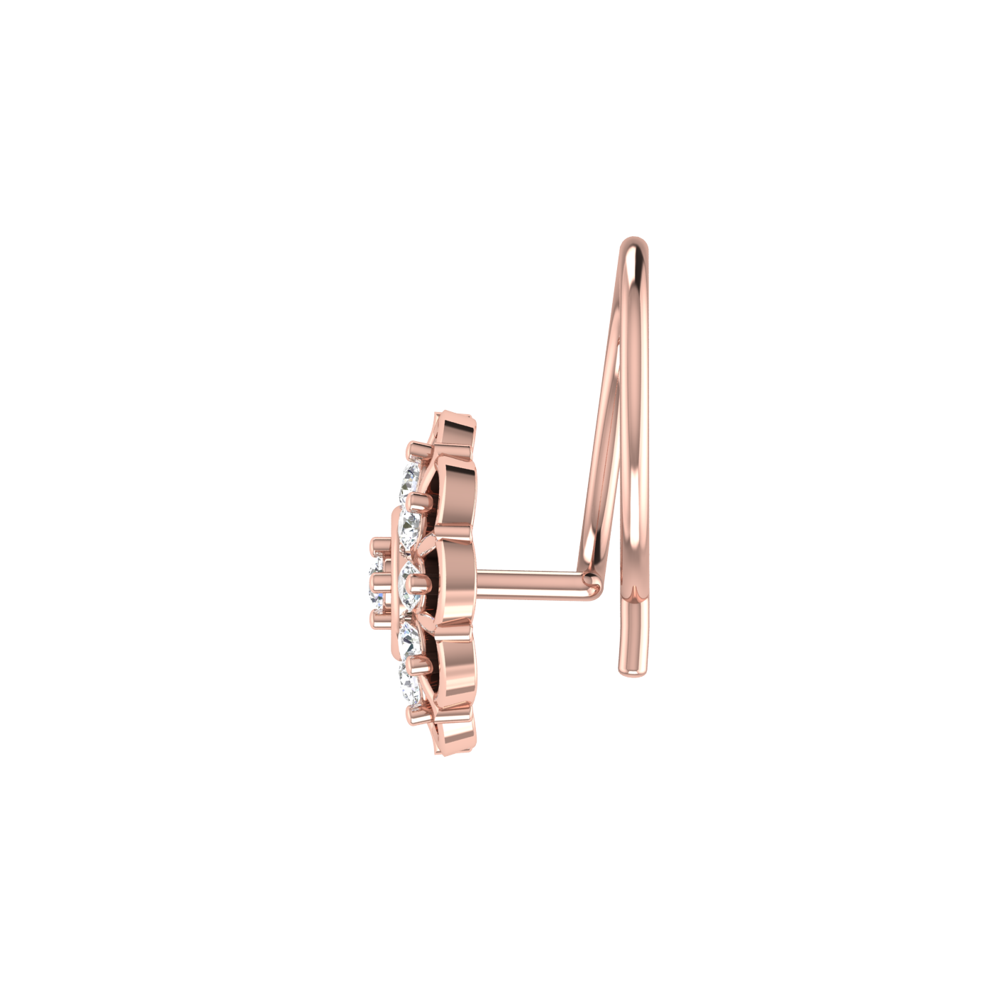 Floral Cluster Style Flower — 0.07 Carat Lab Grown Diamond Nose Pin