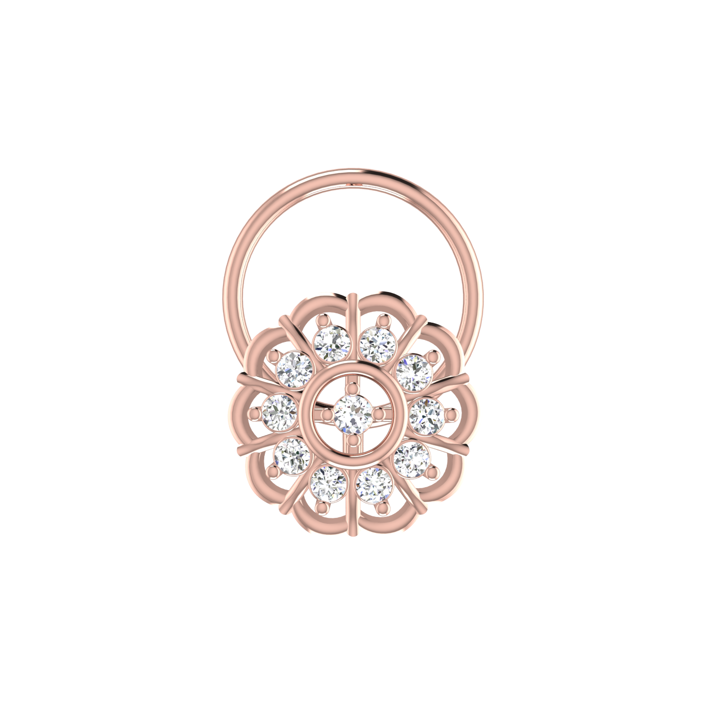 Floral Cluster Style Flower — 0.07 Carat Lab Grown Diamond Nose Pin