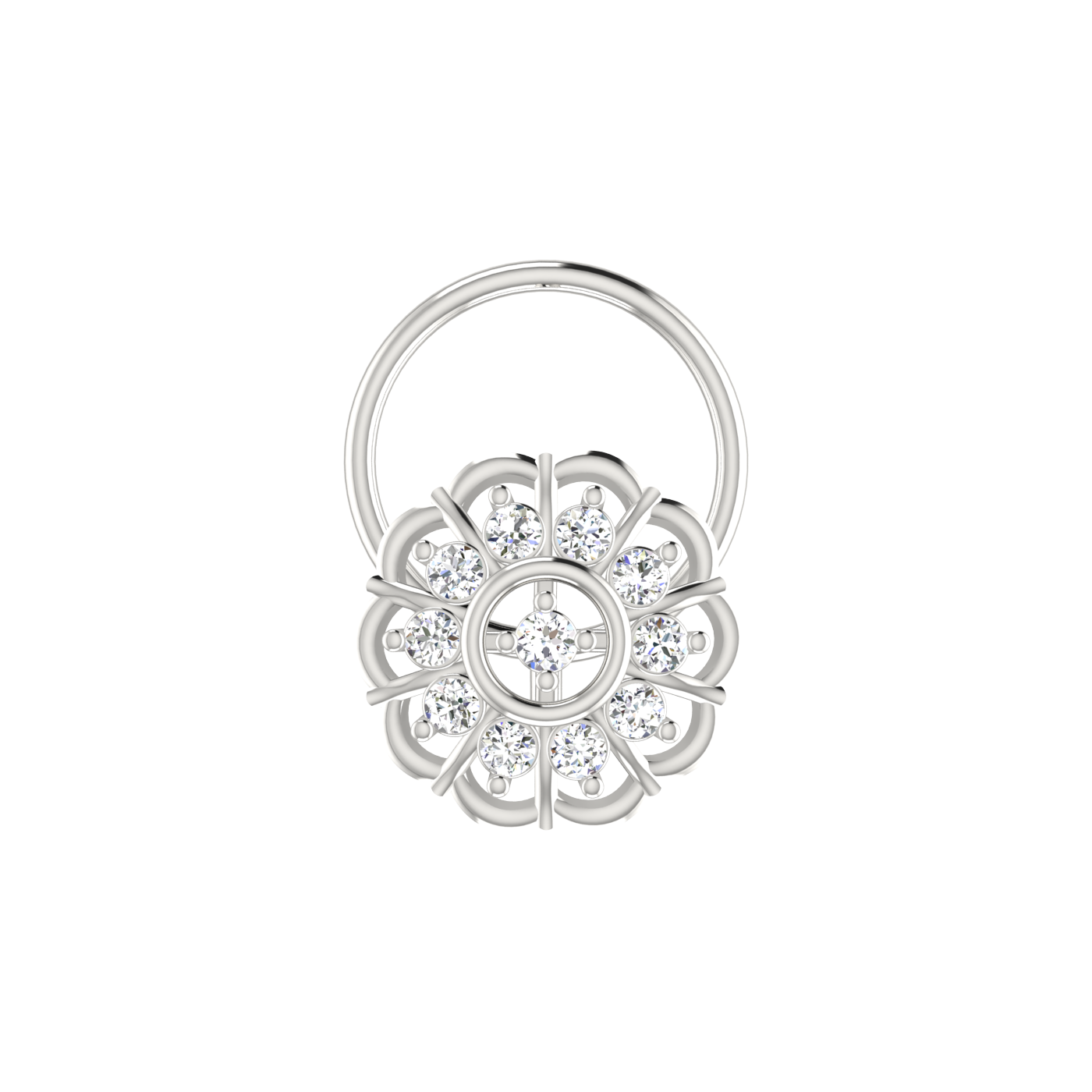 Floral Cluster Style Flower — 0.07 Carat Lab Grown Diamond Nose Pin