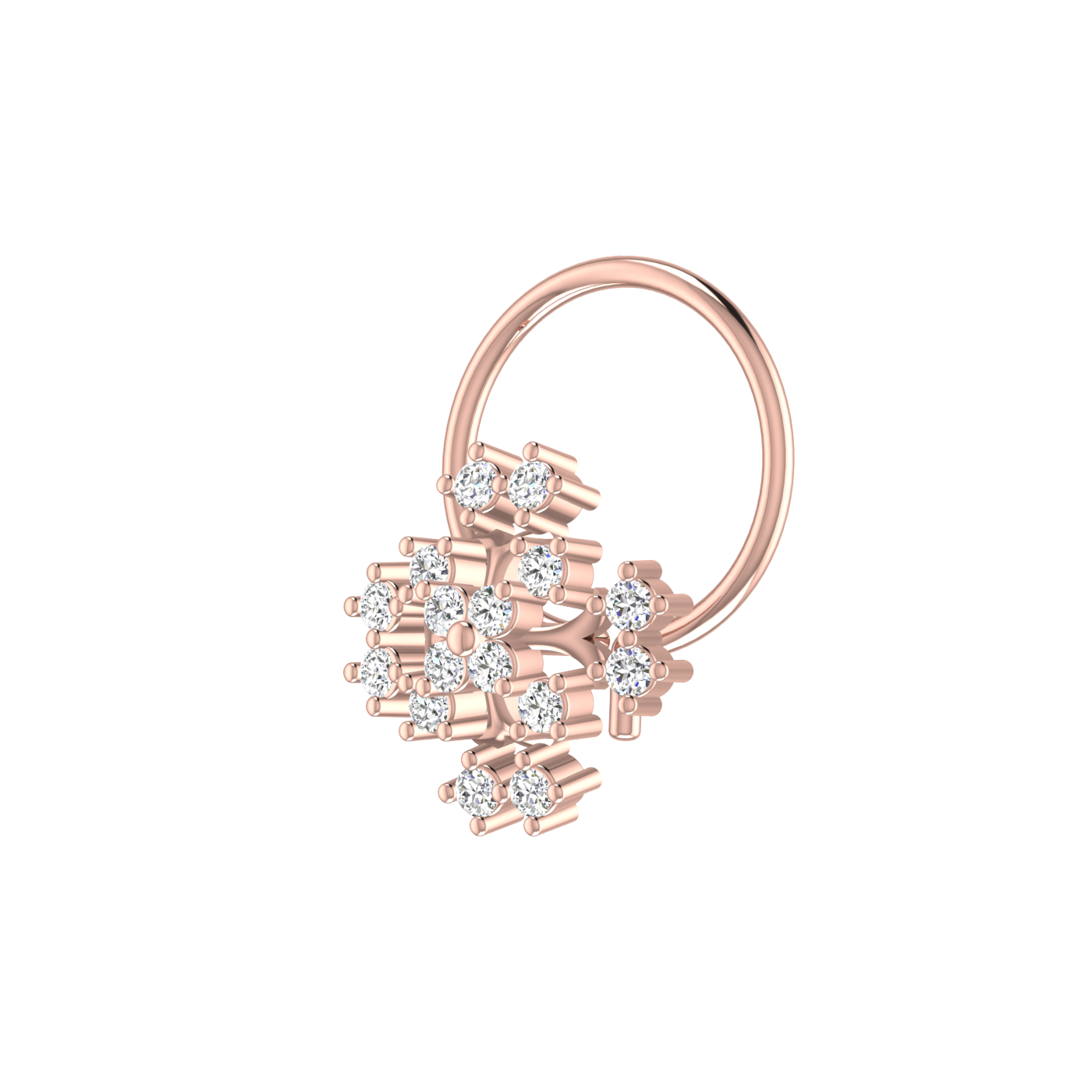 0.08 Ct Natural Diamond Nose Pin-HI Color, VS-SI Clarity.