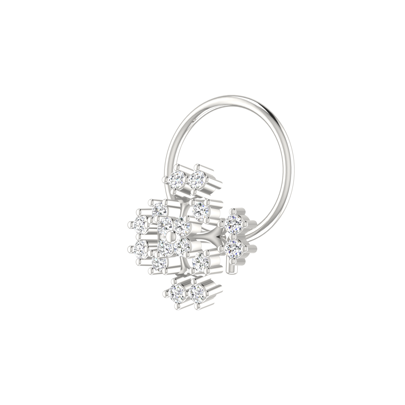 0.08 Ct Natural Diamond Nose Pin-HI Color, VS-SI Clarity.