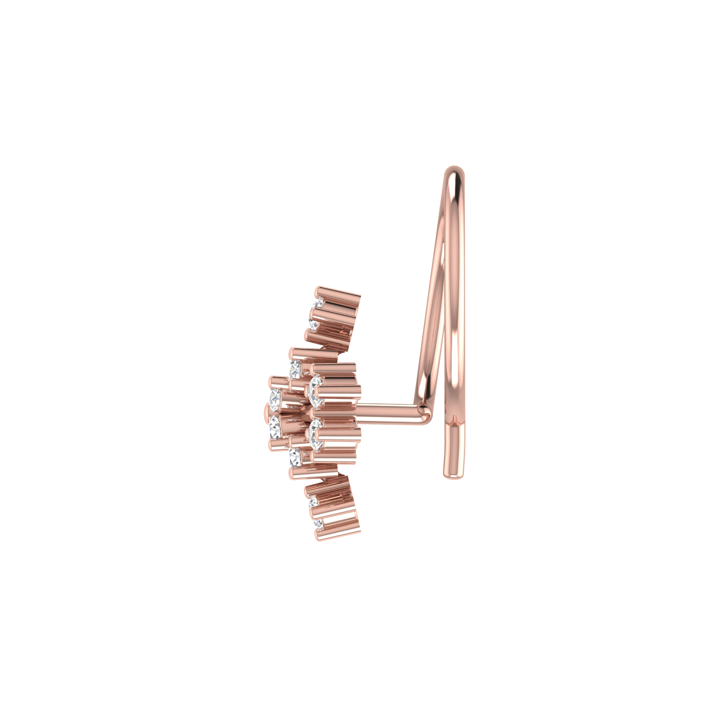 0.08 Ct Natural Diamond Nose Pin-HI Color, VS-SI Clarity.