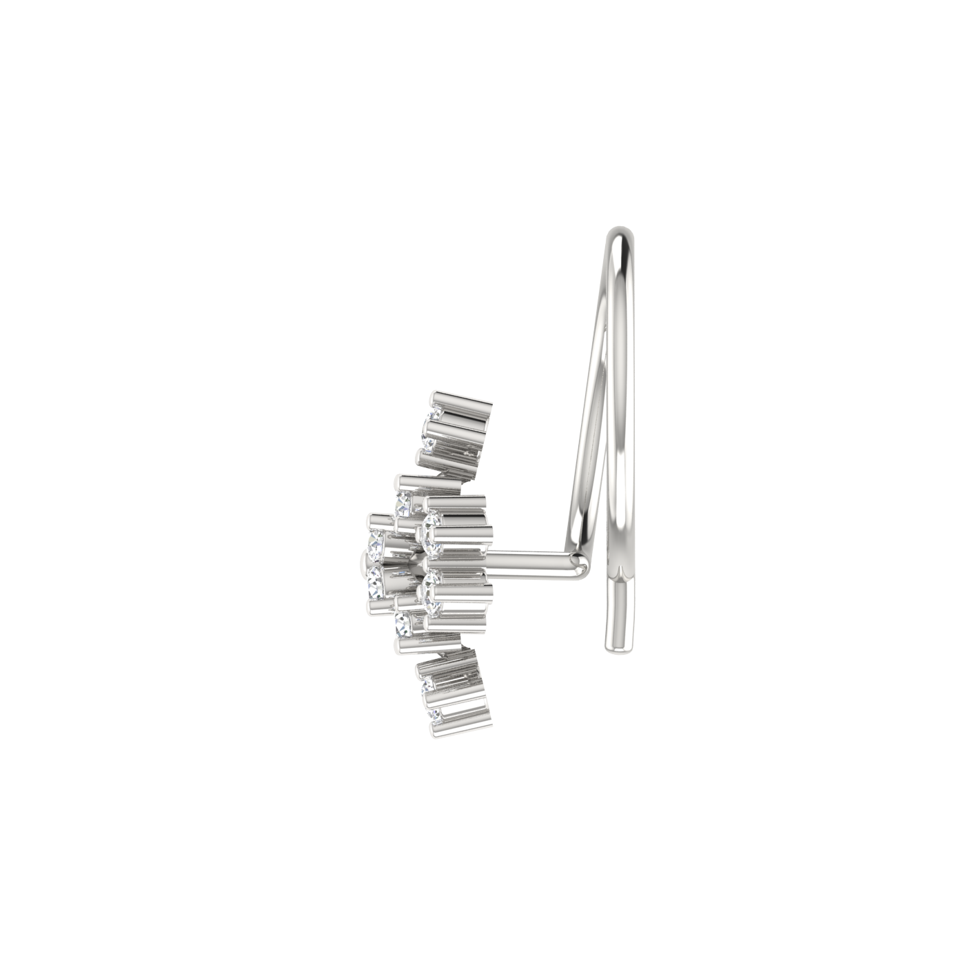 0.08 Ct Natural Diamond Nose Pin-HI Color, VS-SI Clarity.