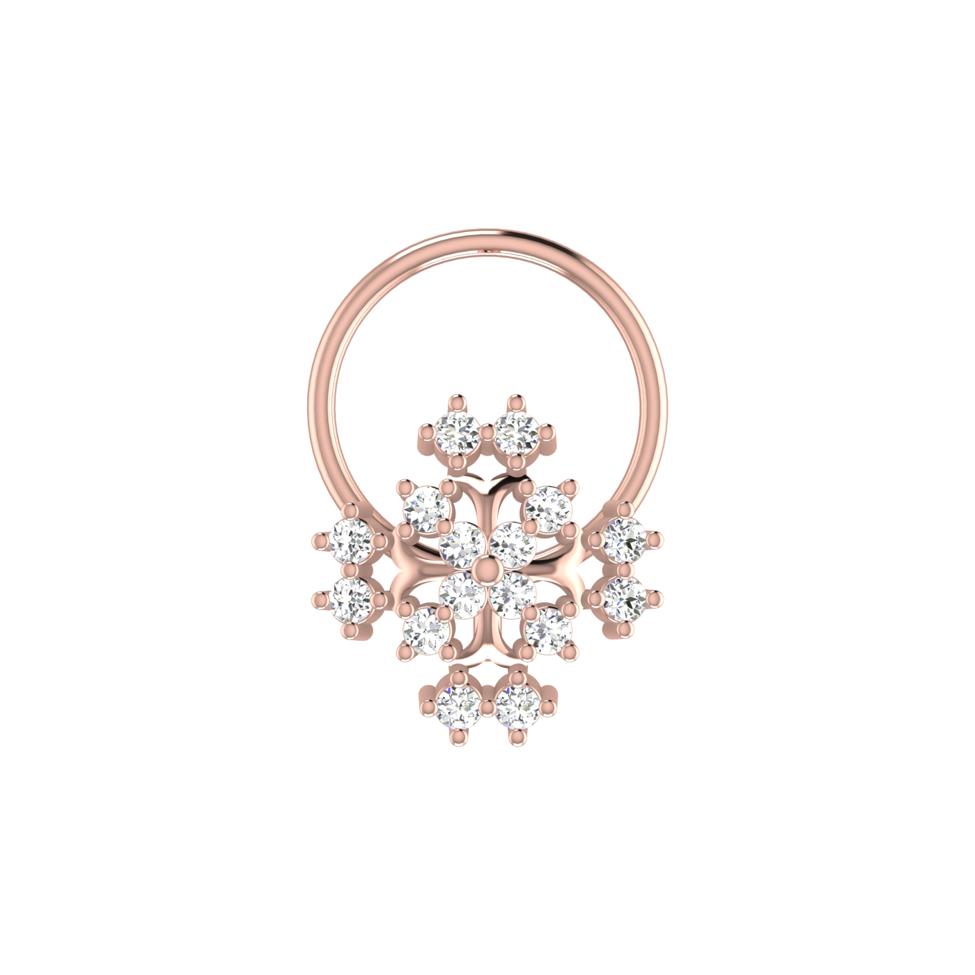 0.08 Ct Natural Diamond Nose Pin-HI Color, VS-SI Clarity.