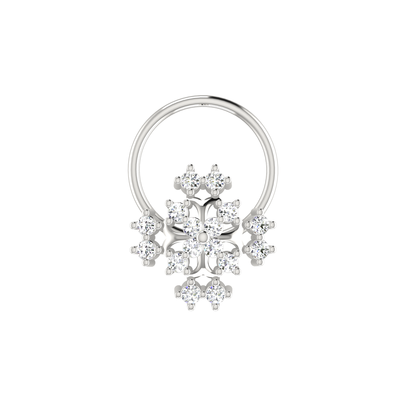 0.08 Ct Natural Diamond Nose Pin-HI Color, VS-SI Clarity.