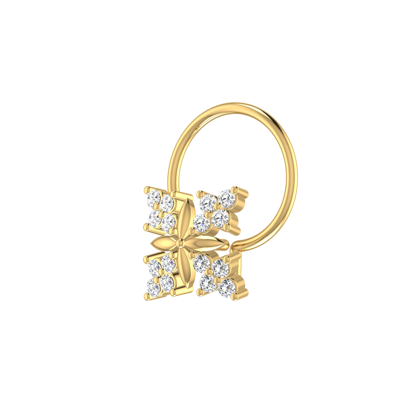 Dazzling 0.08 Carat Diamond Nose Pin – HI Color, VS-SI Clarity.