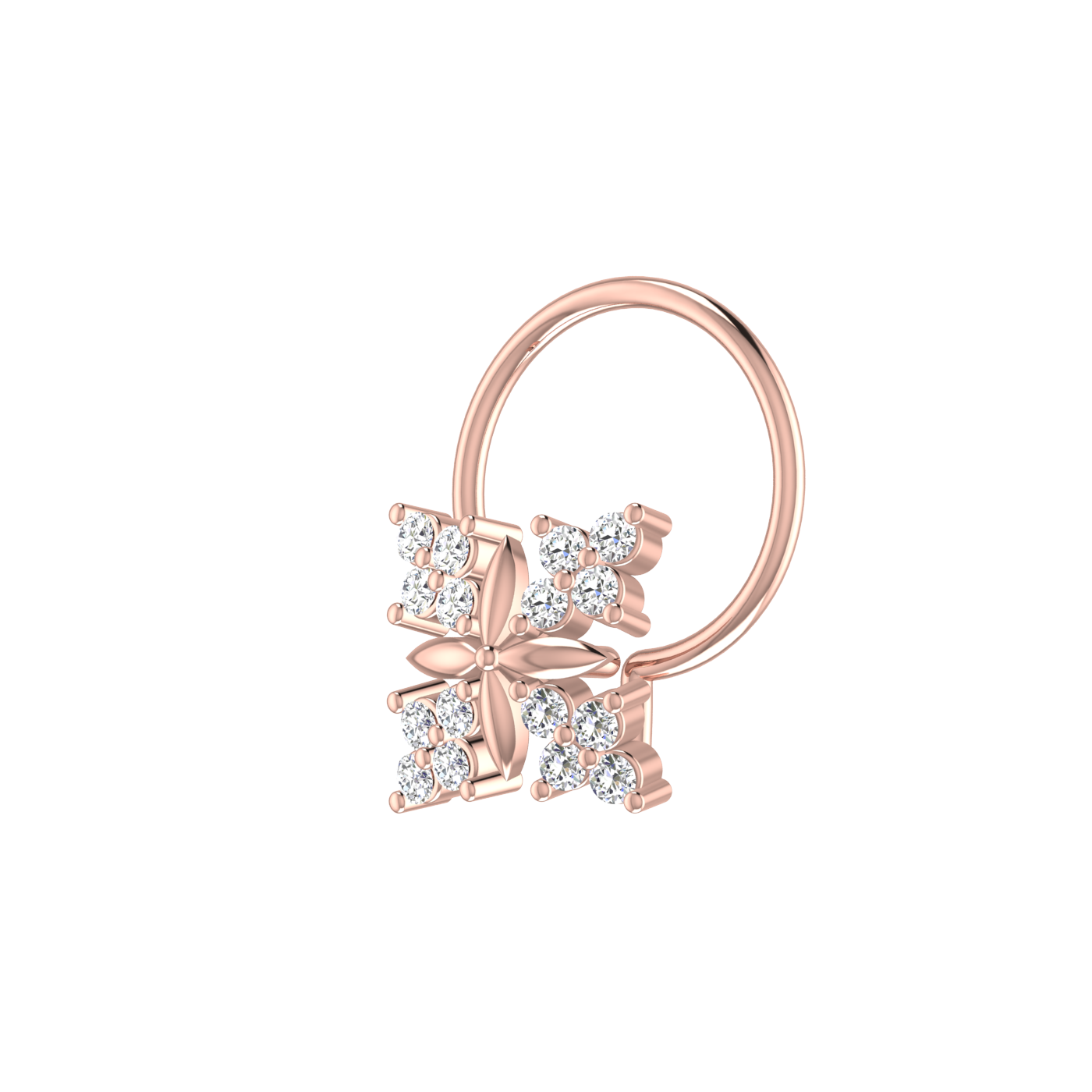 Dazzling 0.08 Carat Diamond Nose Pin – HI Color, VS-SI Clarity.