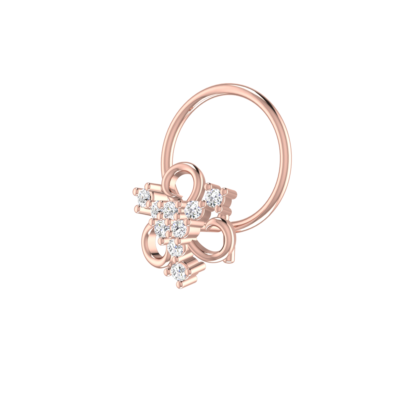 0.04 Ct Natural Diamond Nose Pin-HI Color, VS-SI Clarity.