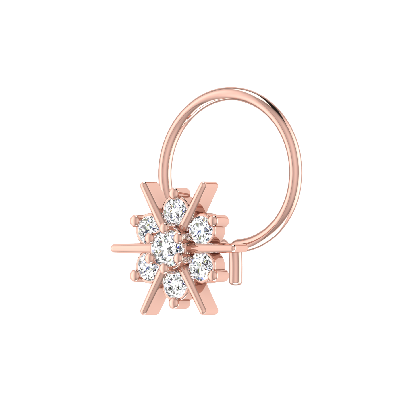 Floral 0.11 Carat Lab Grown Diamond Nose Pin
