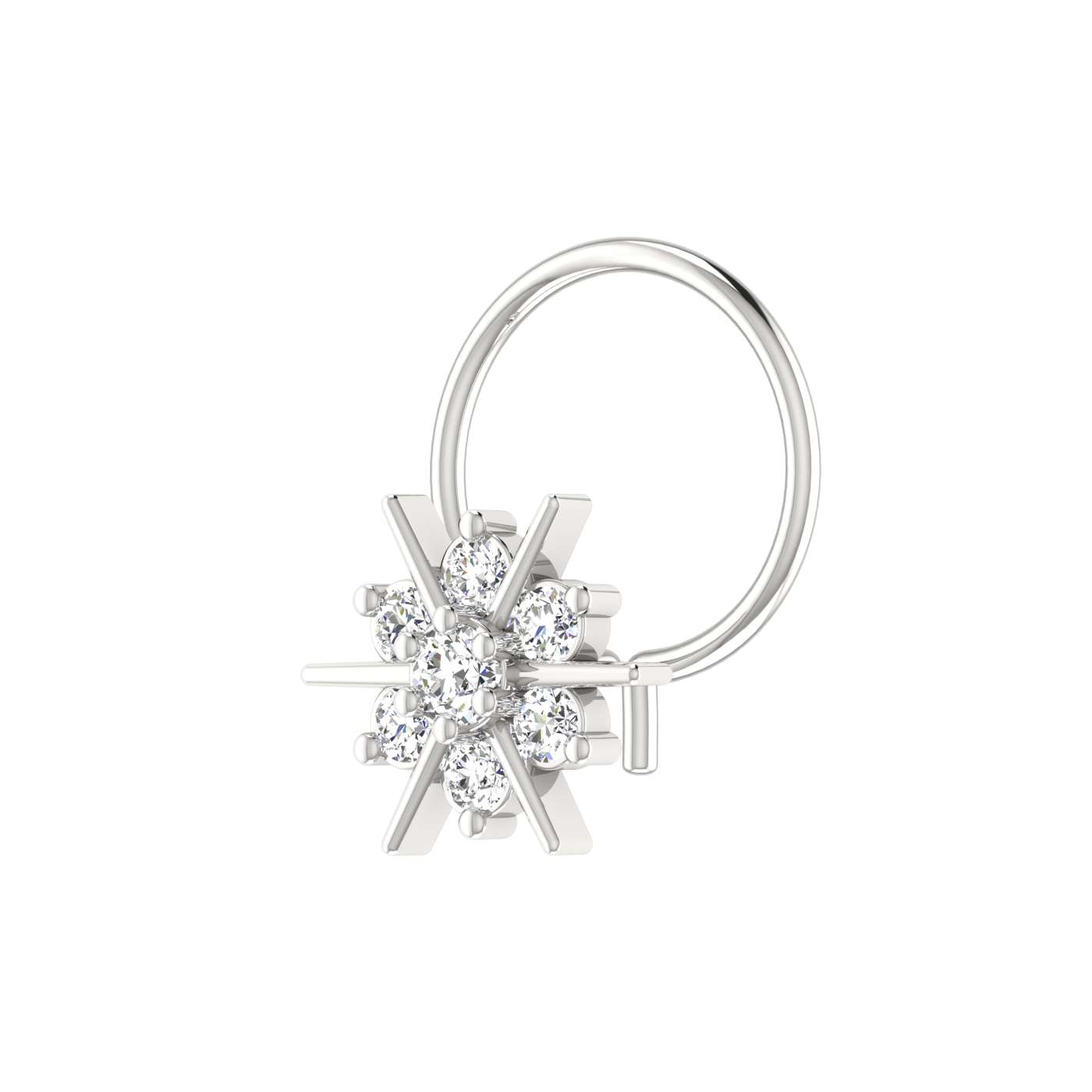 Floral 0.11 Carat Lab Grown Diamond Nose Pin