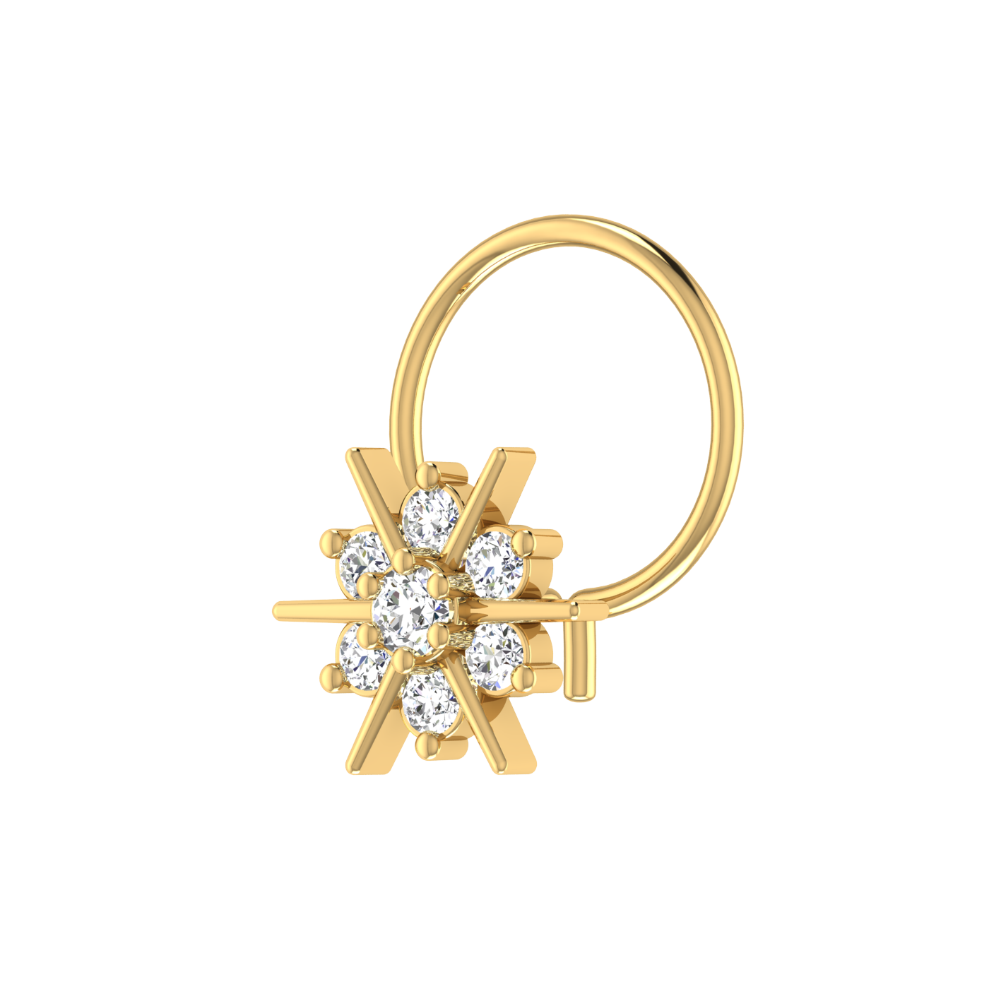 Floral 0.11 Carat Lab Grown Diamond Nose Pin