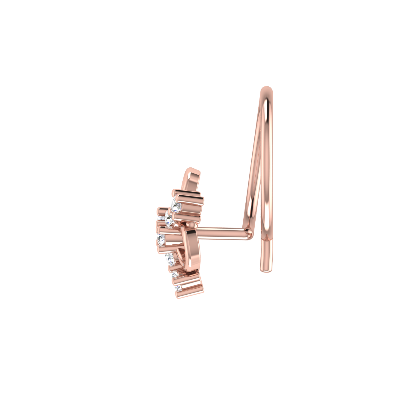 0.04 Ct Natural Diamond Nose Pin-HI Color, VS-SI Clarity.