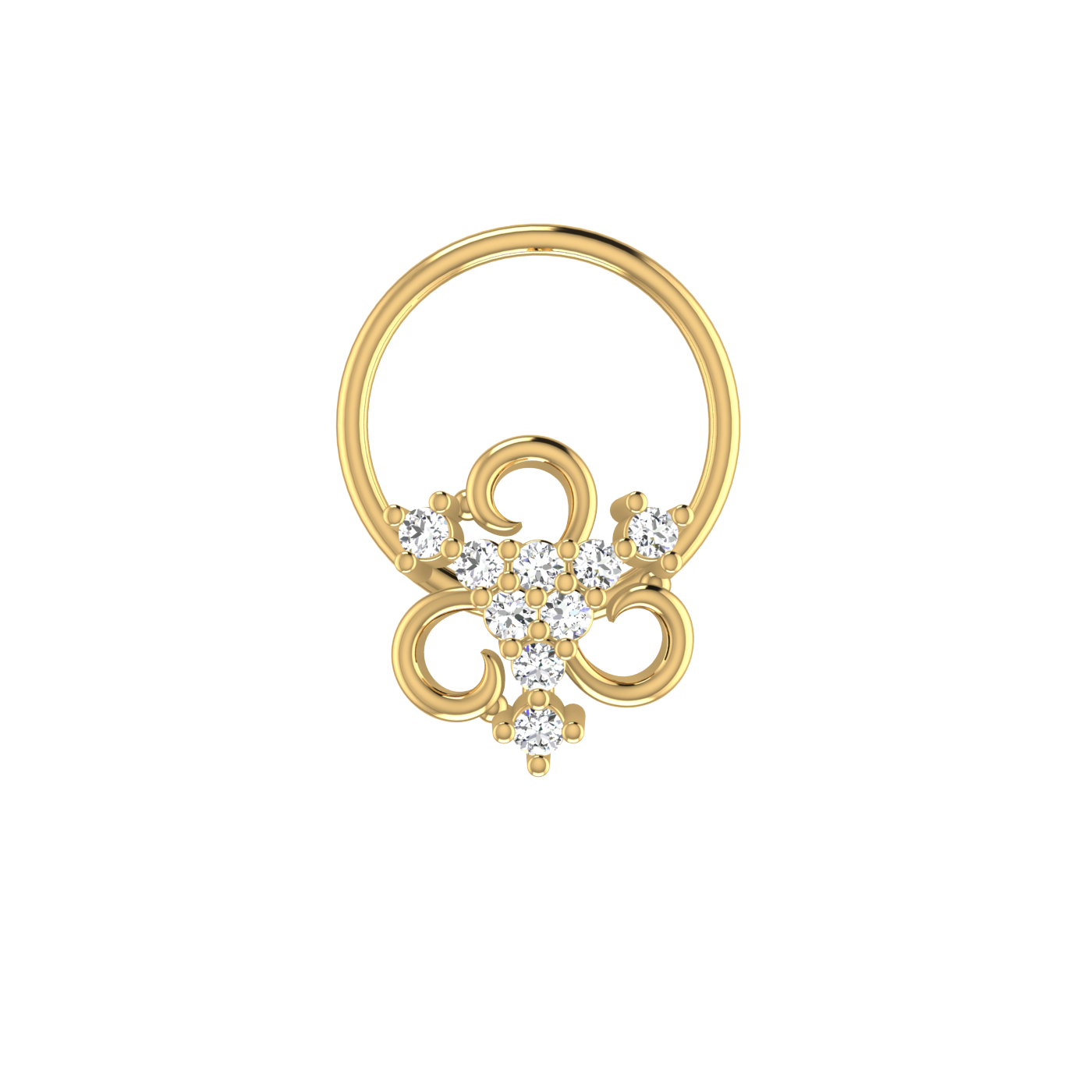 0.04 Ct Natural Diamond Nose Pin-HI Color, VS-SI Clarity.