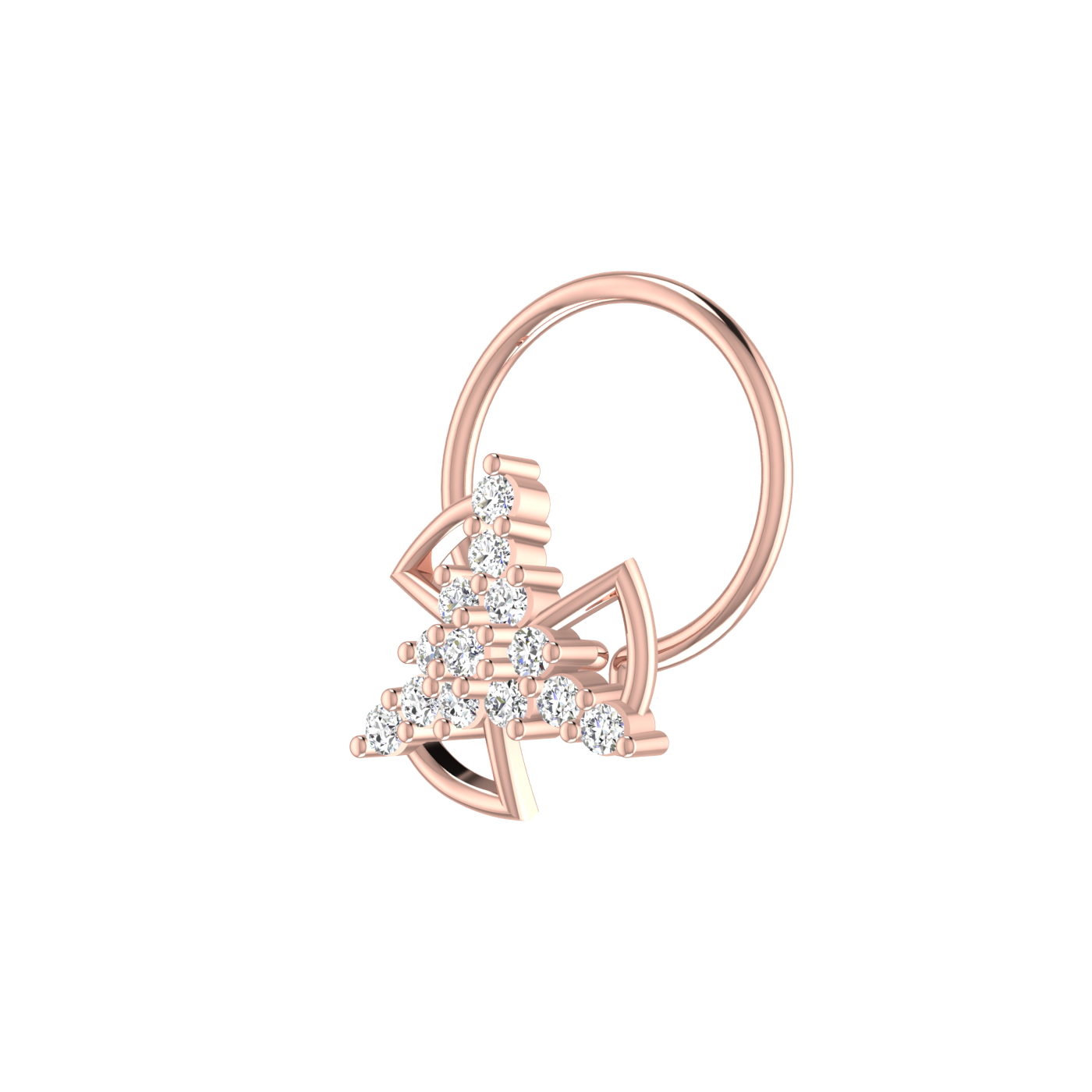 0.06 Ct Natural Diamond Nose Pin-HI Color, VS-SI Clarity.