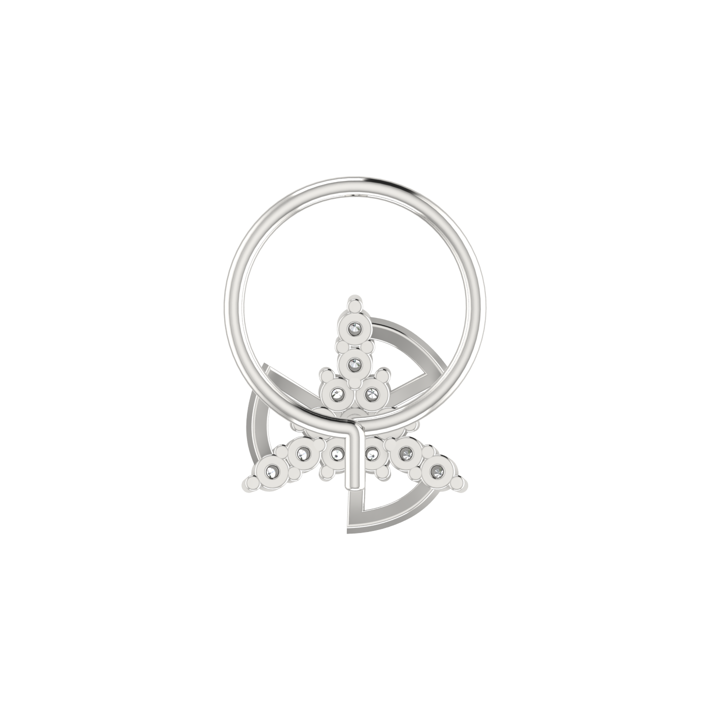 0.06 Ct Natural Diamond Nose Pin-HI Color, VS-SI Clarity.