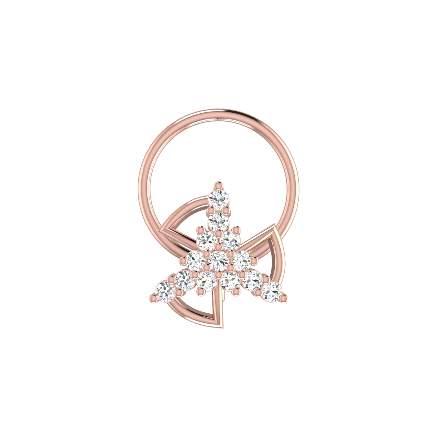 0.06 Ct Natural Diamond Nose Pin-HI Color, VS-SI Clarity.