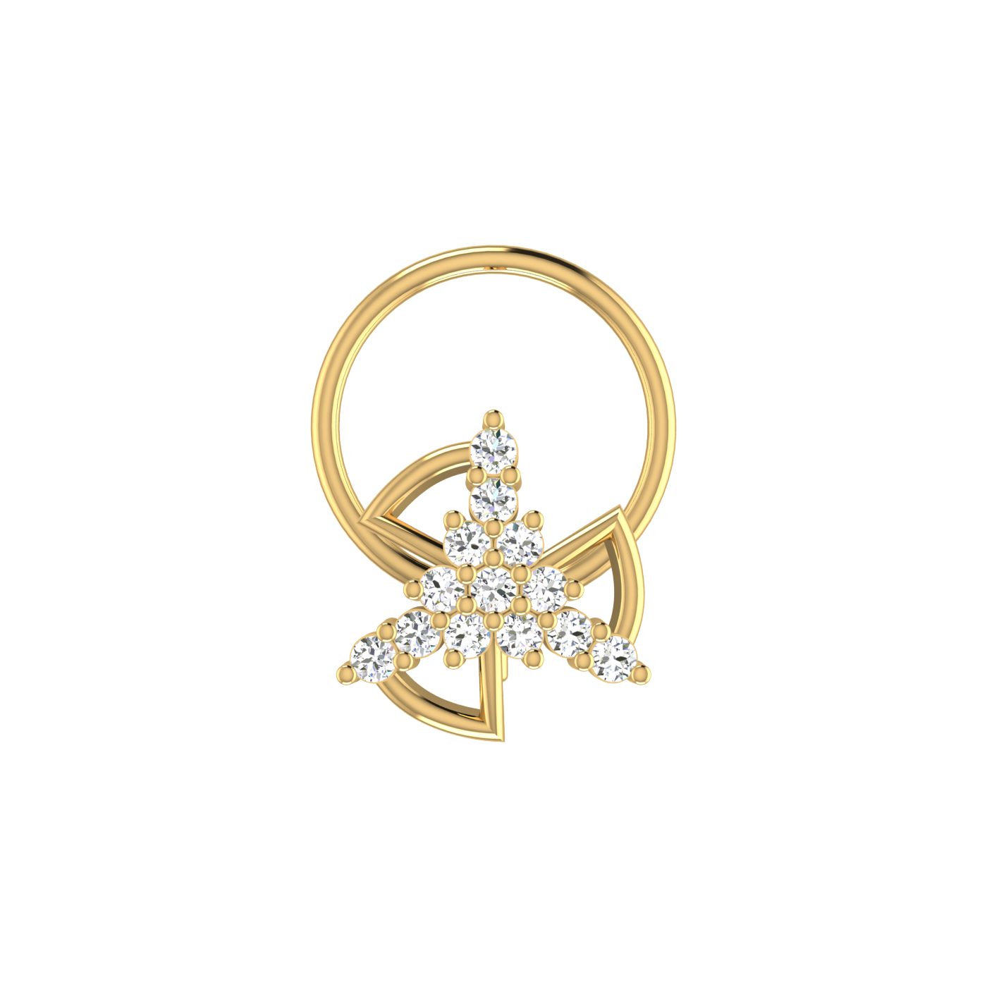 0.06 Ct Natural Diamond Nose Pin-HI Color, VS-SI Clarity.