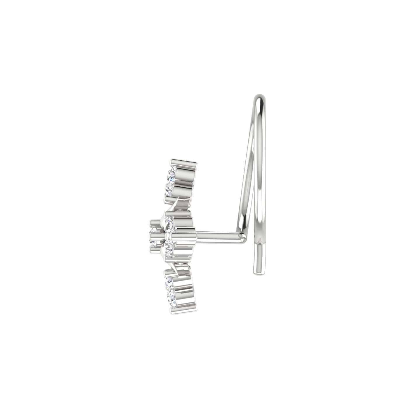 Natural Diamond Nose Pin TW 0.06 Ct-HI Color, VS-SI Clarity.