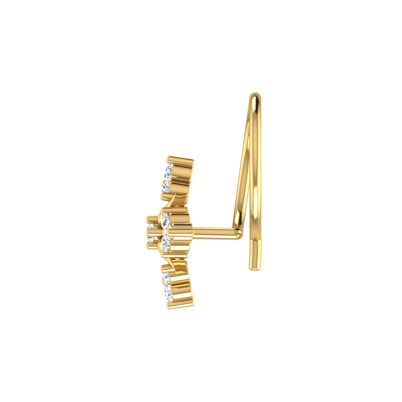 Natural Diamond Nose Pin TW 0.06 Ct-HI Color, VS-SI Clarity.