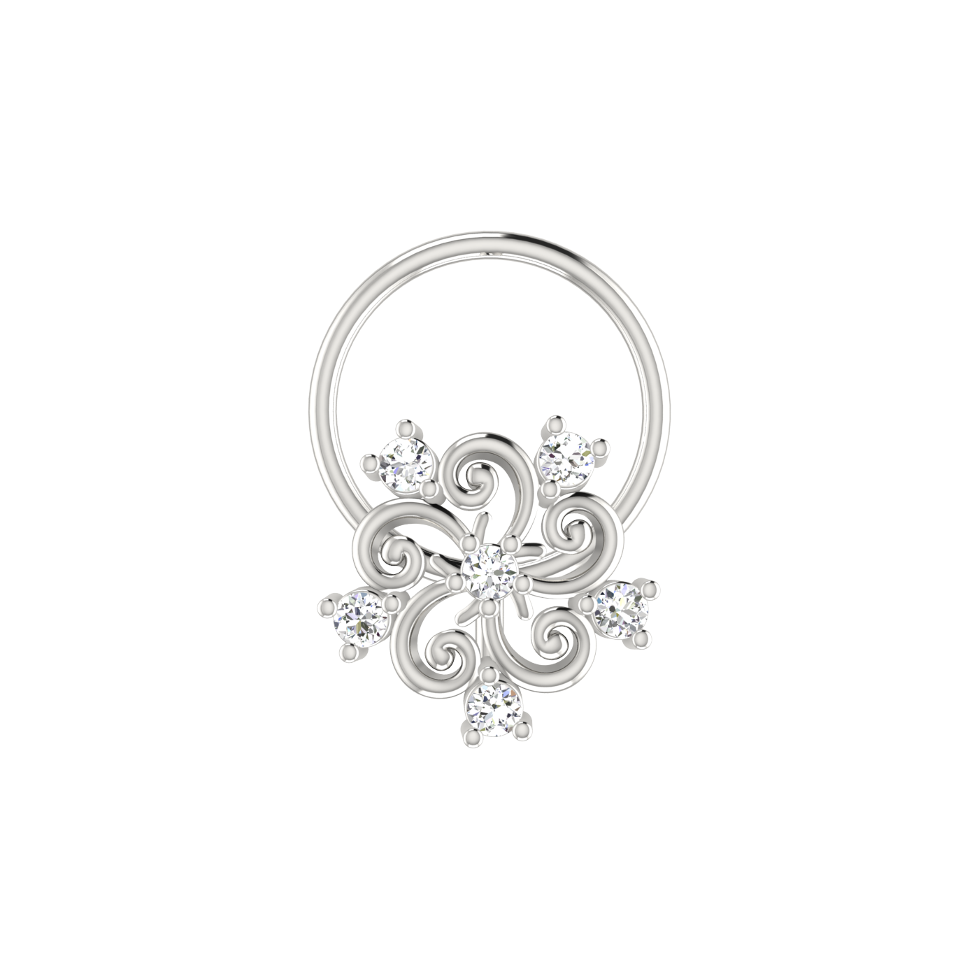 0.05 Ct Diamond Nose Stud | HI Color, VS-SI Clarity – Classic & Stylish.