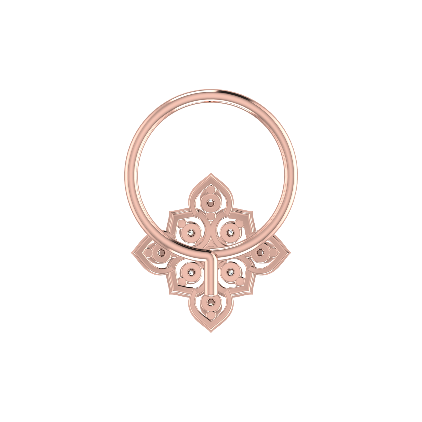 Trendy Gold Diamond Nose Pin | 0.04 Ct, HI Color, VS-SI Clarity.