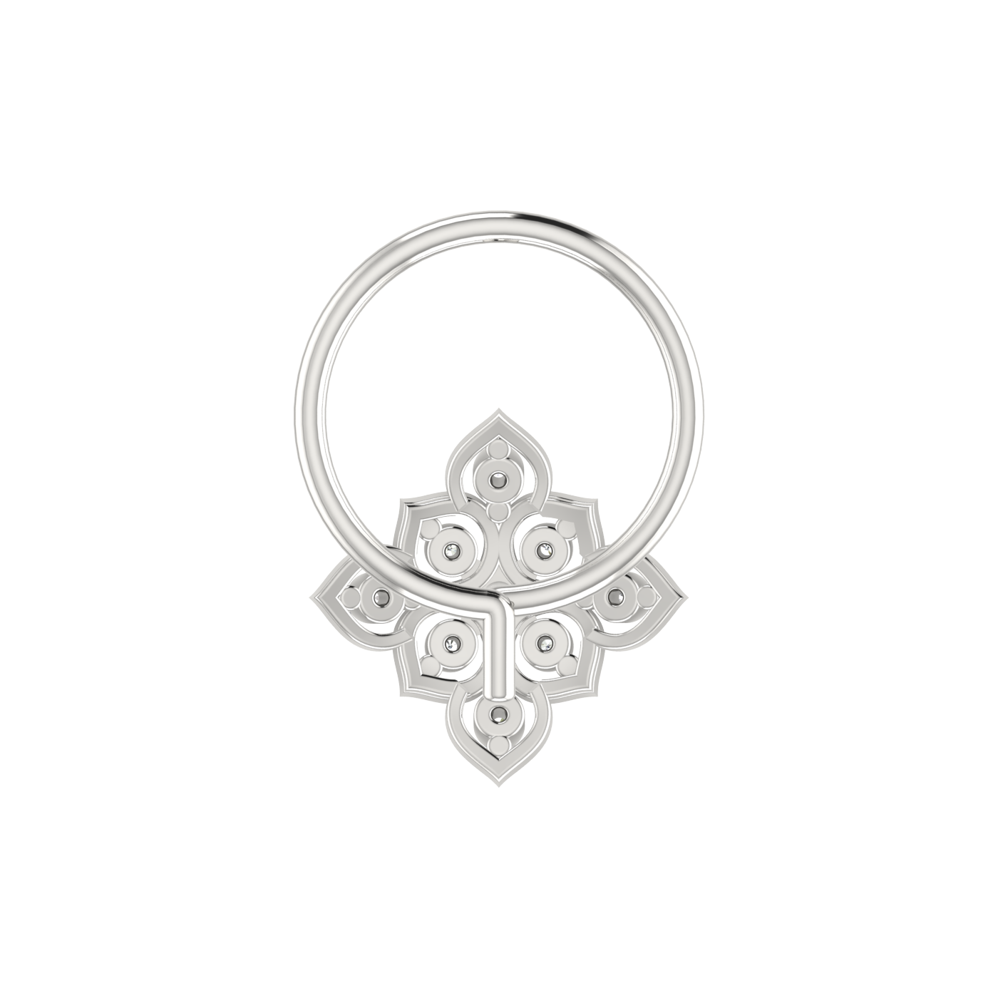 Royal Lotus Bloom Style Lustrous Floral Shine — 0.04 Carat Lab Grown Diamond Nose Pin