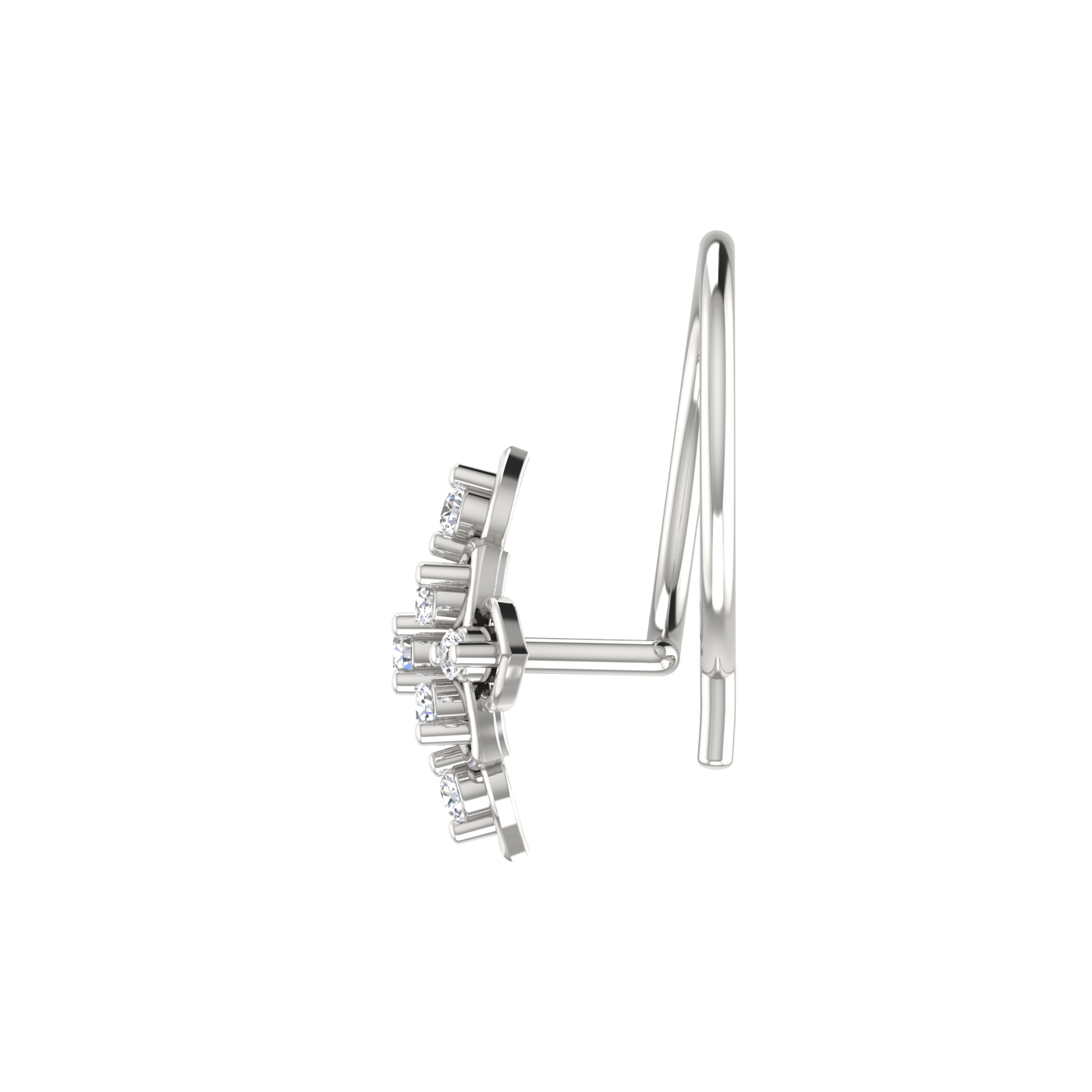 Trendy Gold Diamond Nose Pin | 0.04 Ct, HI Color, VS-SI Clarity.