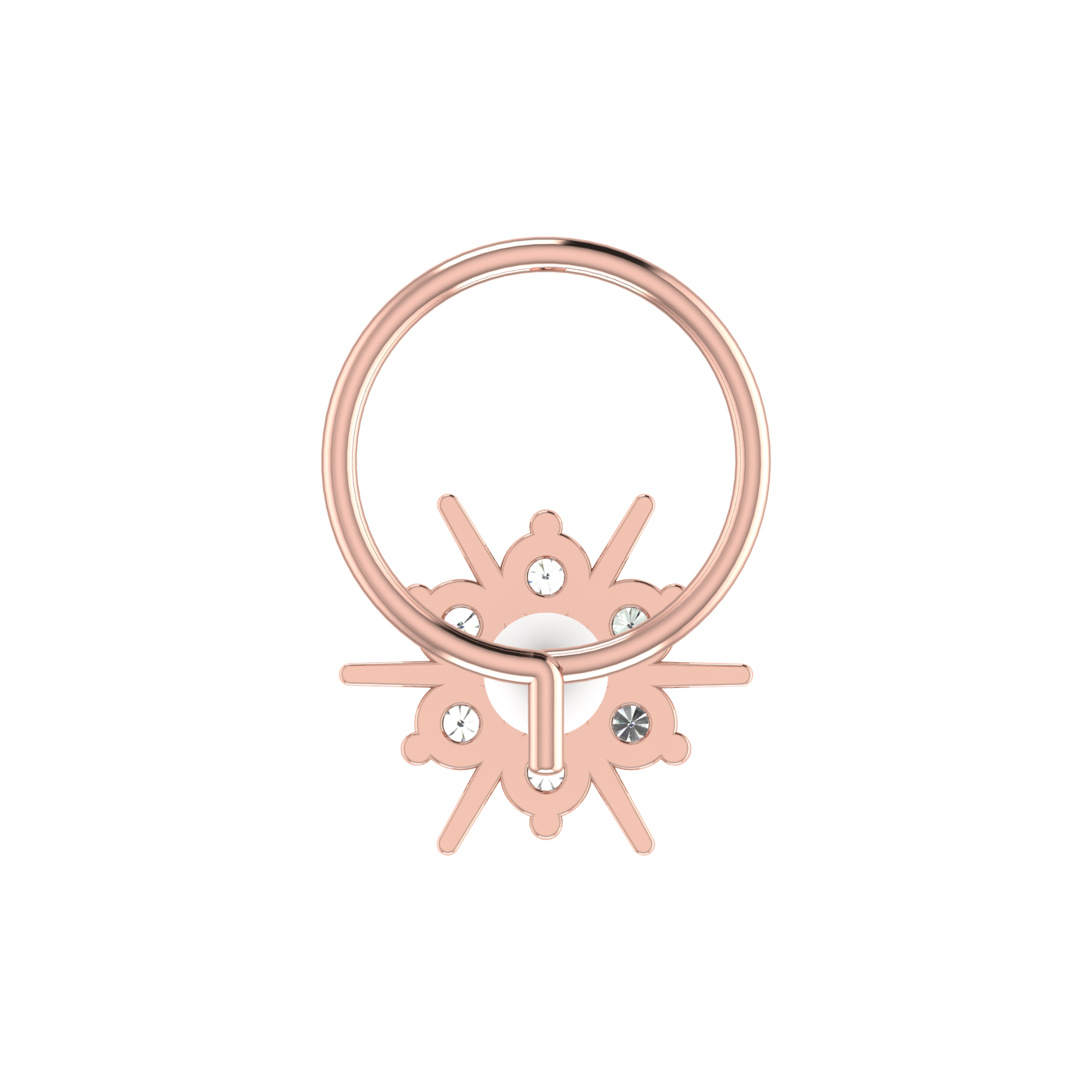 Floral 0.11 Carat Lab Grown Diamond Nose Pin