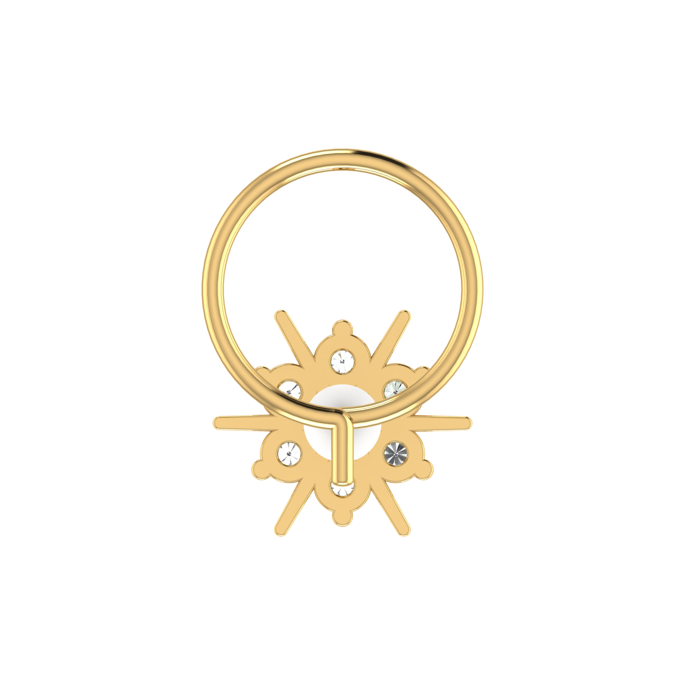 Floral 0.11 Carat Lab Grown Diamond Nose Pin